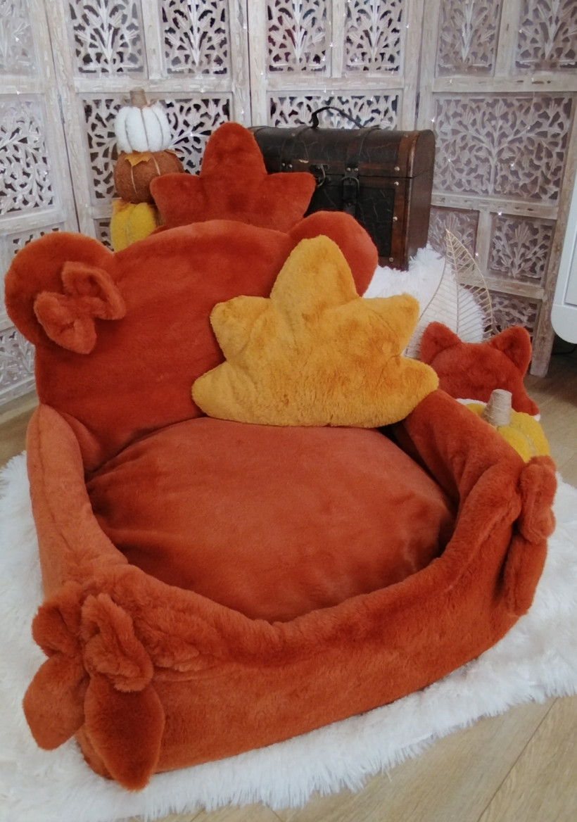 Coussin Feuille - Ambroise - Miel