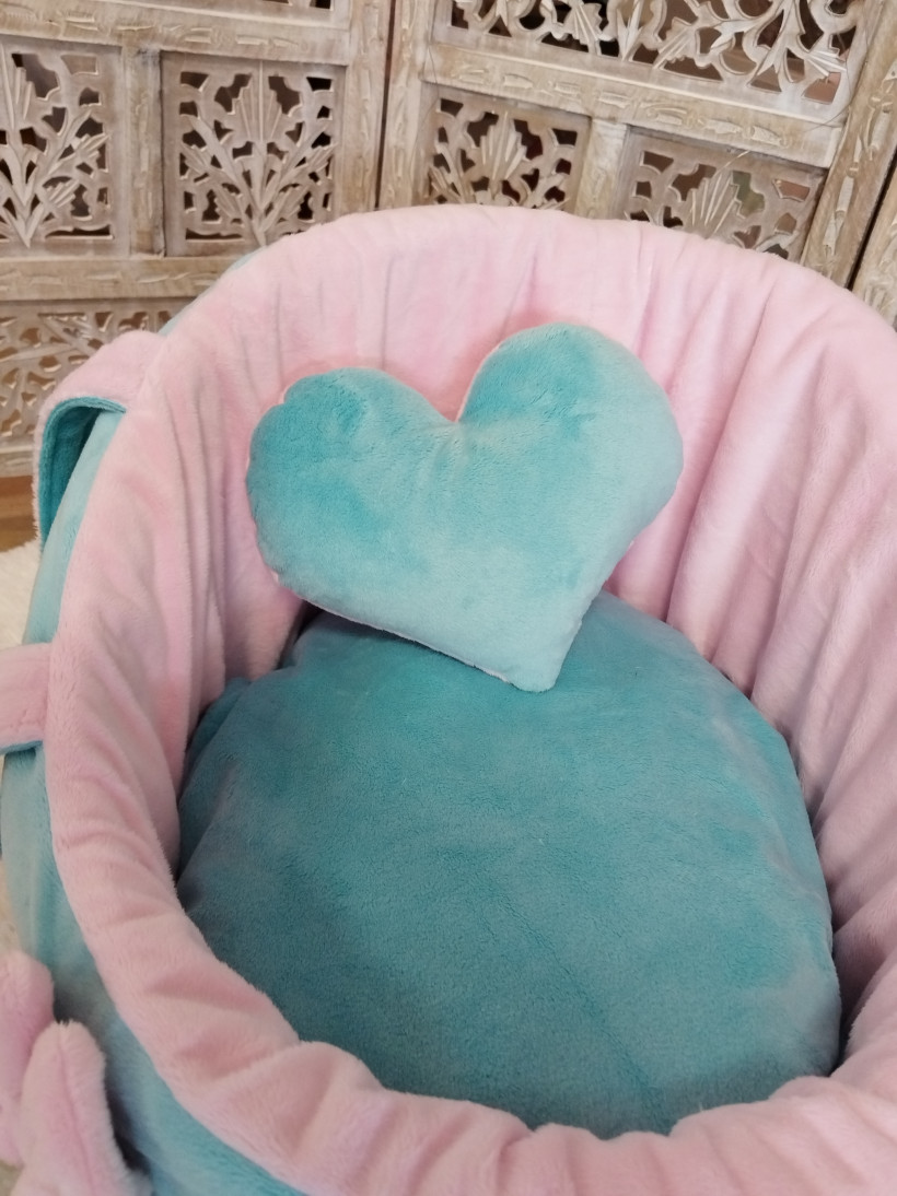 coussin coeur océan rose