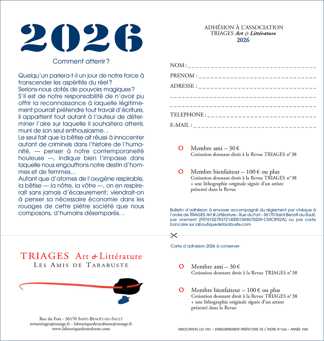 Adhésion TRIAGES 2026