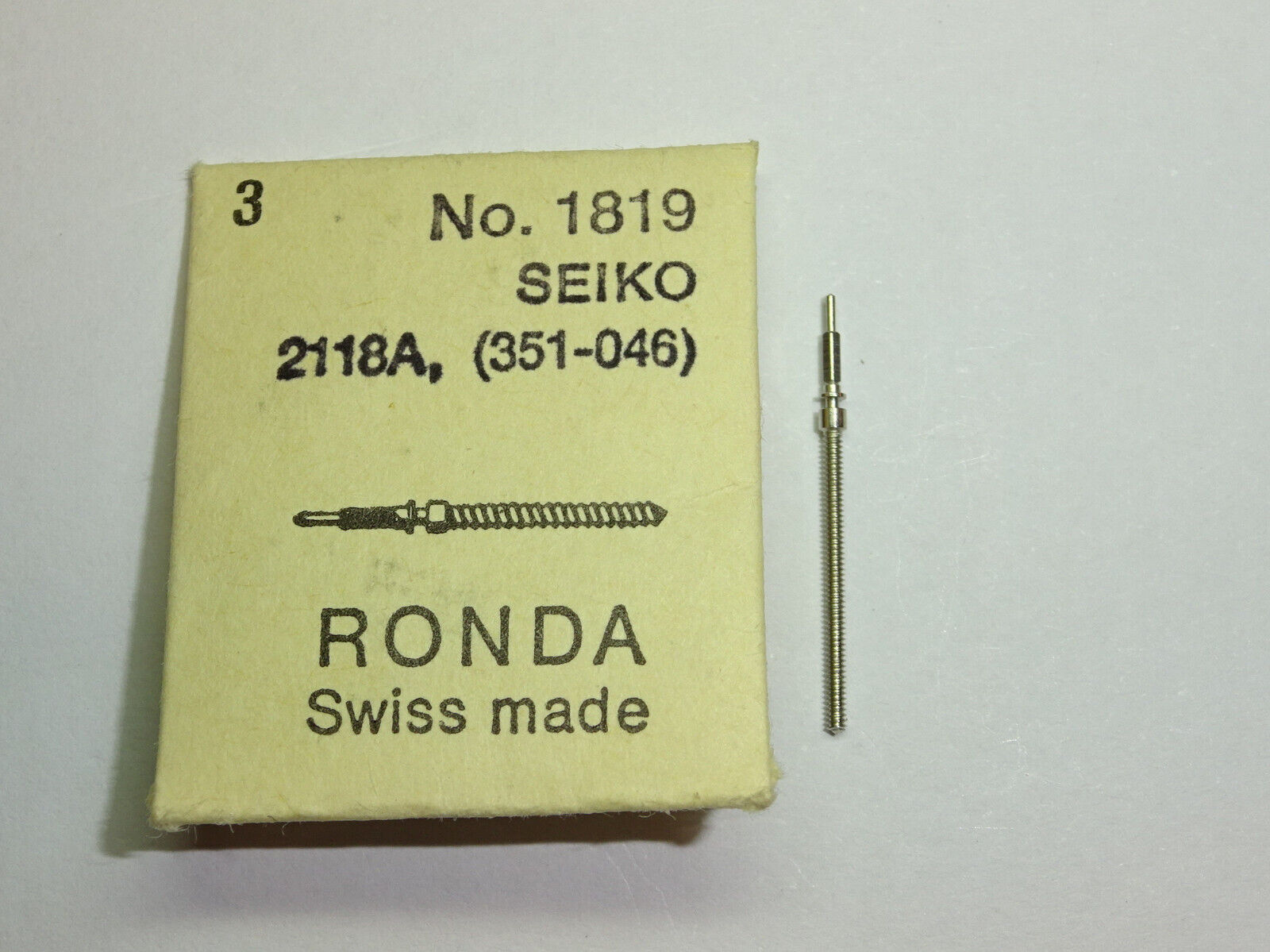 Seiko winding stem 351046 2118A  / Ronda 1819