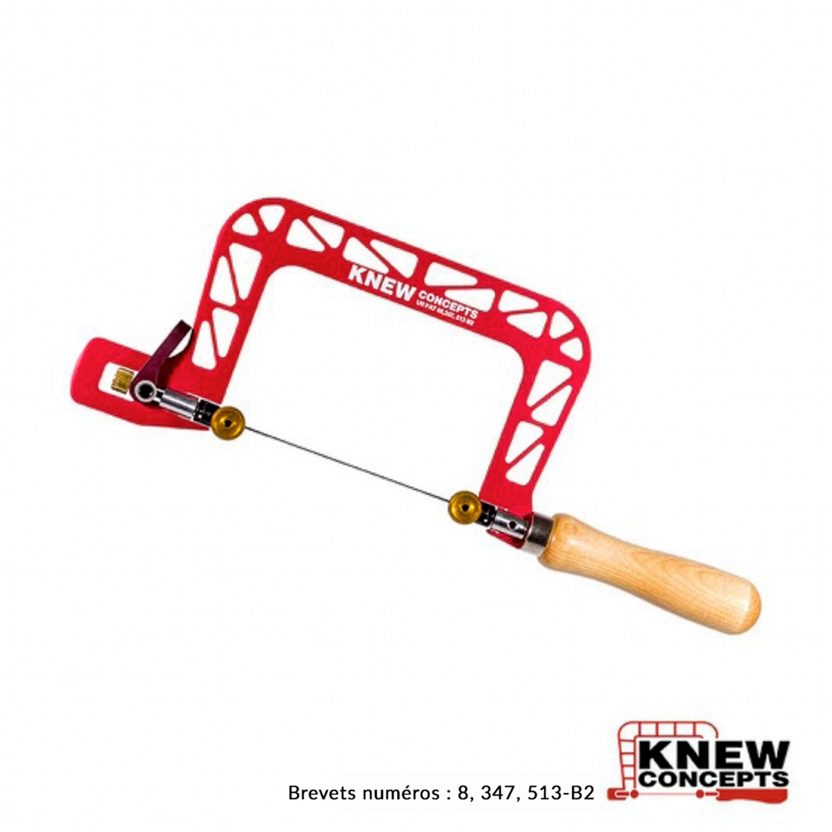 Scie à découper Knew Concepts Série V 76 mm (3") avec levier de tension et brides pivotantes