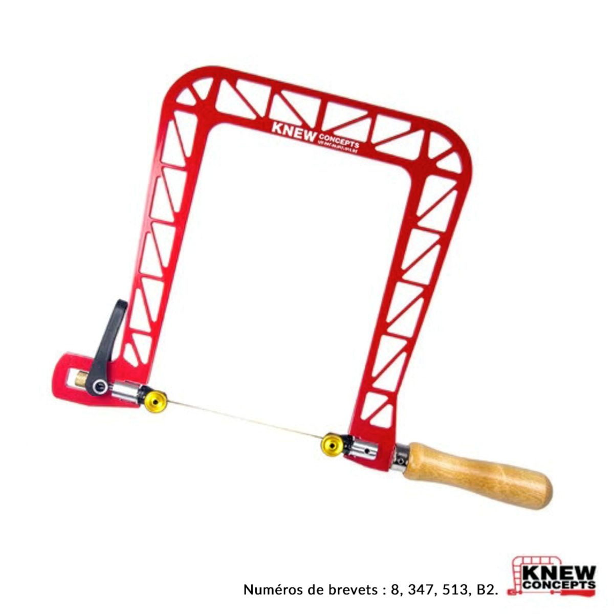 Scie à découper Knew Concepts Série IV  203 mm (8") avec levier de tension et brides pivotantes