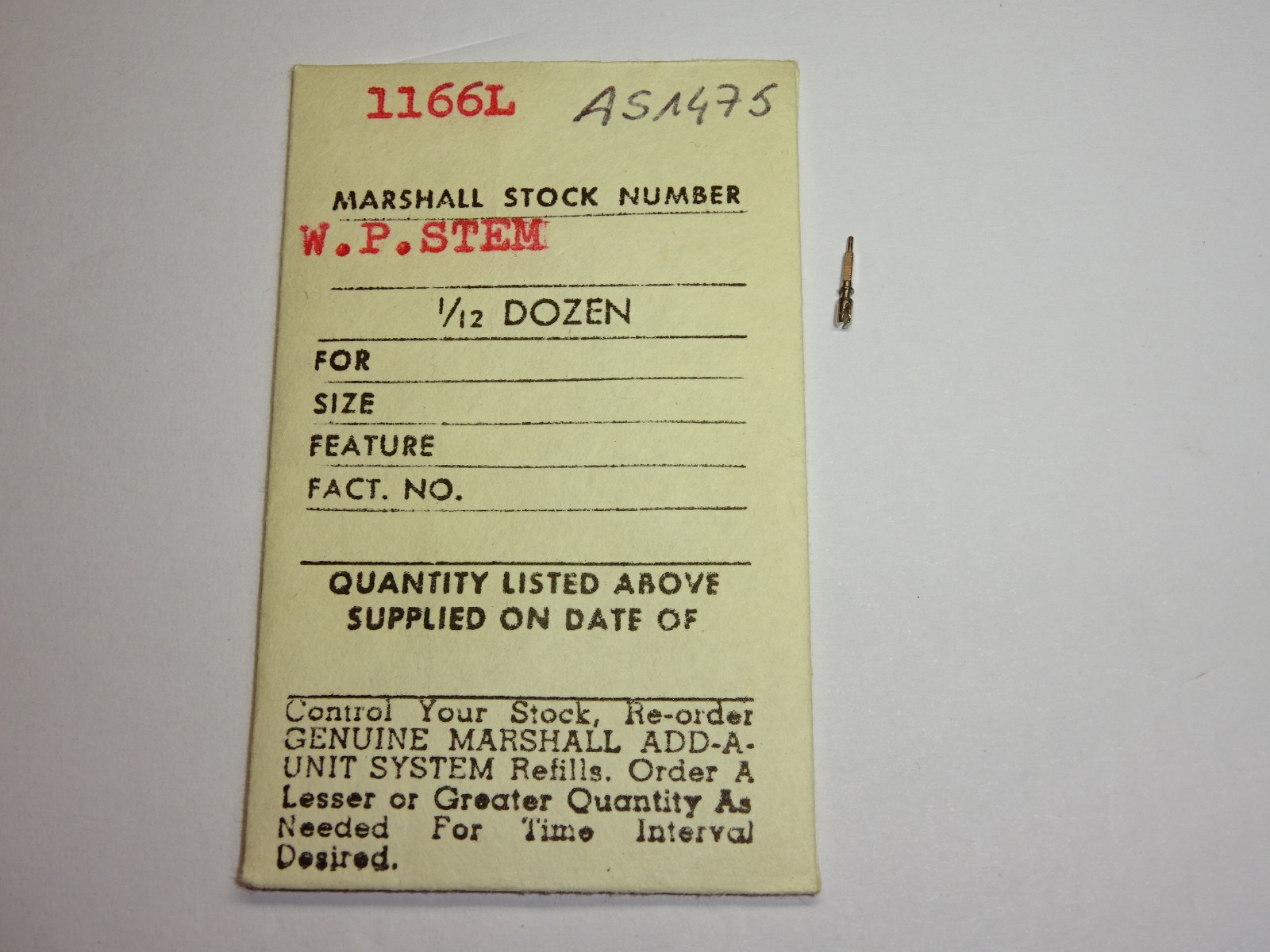 AS winding stem 1475 (time) 1568 1930 1931 + Movado 900 901 female / part 404