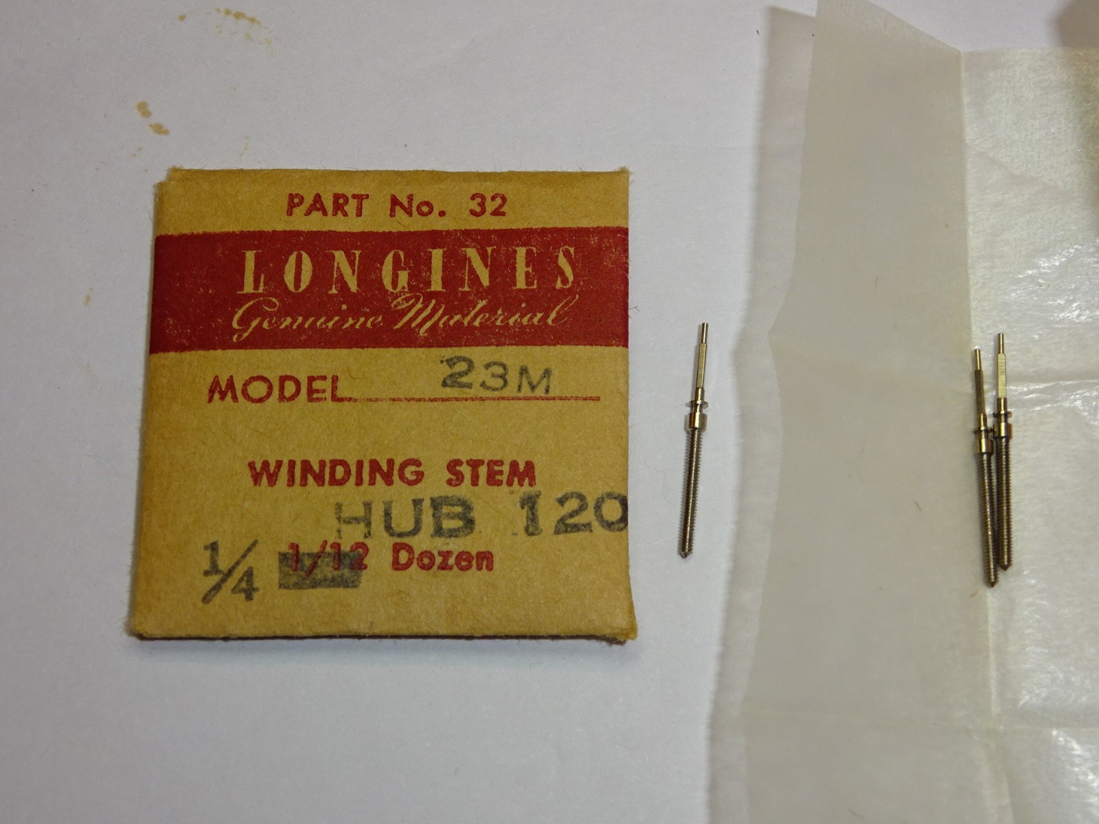 Longines winding stem 23M 23MS Hub 120 Thread 90 original part