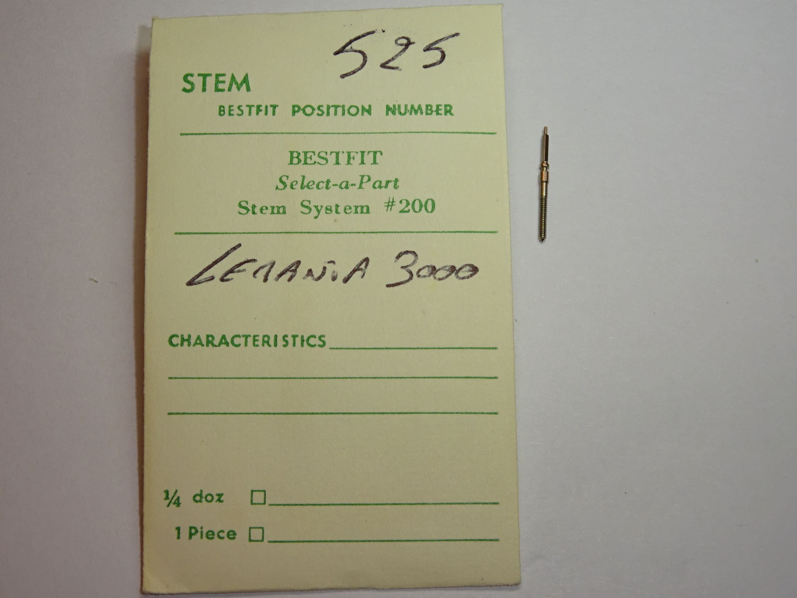Lemania winding stem 3000 3010 3040 3050 3060 3100 3110 3150 3160 3170 3300 3540 / DCN 2262