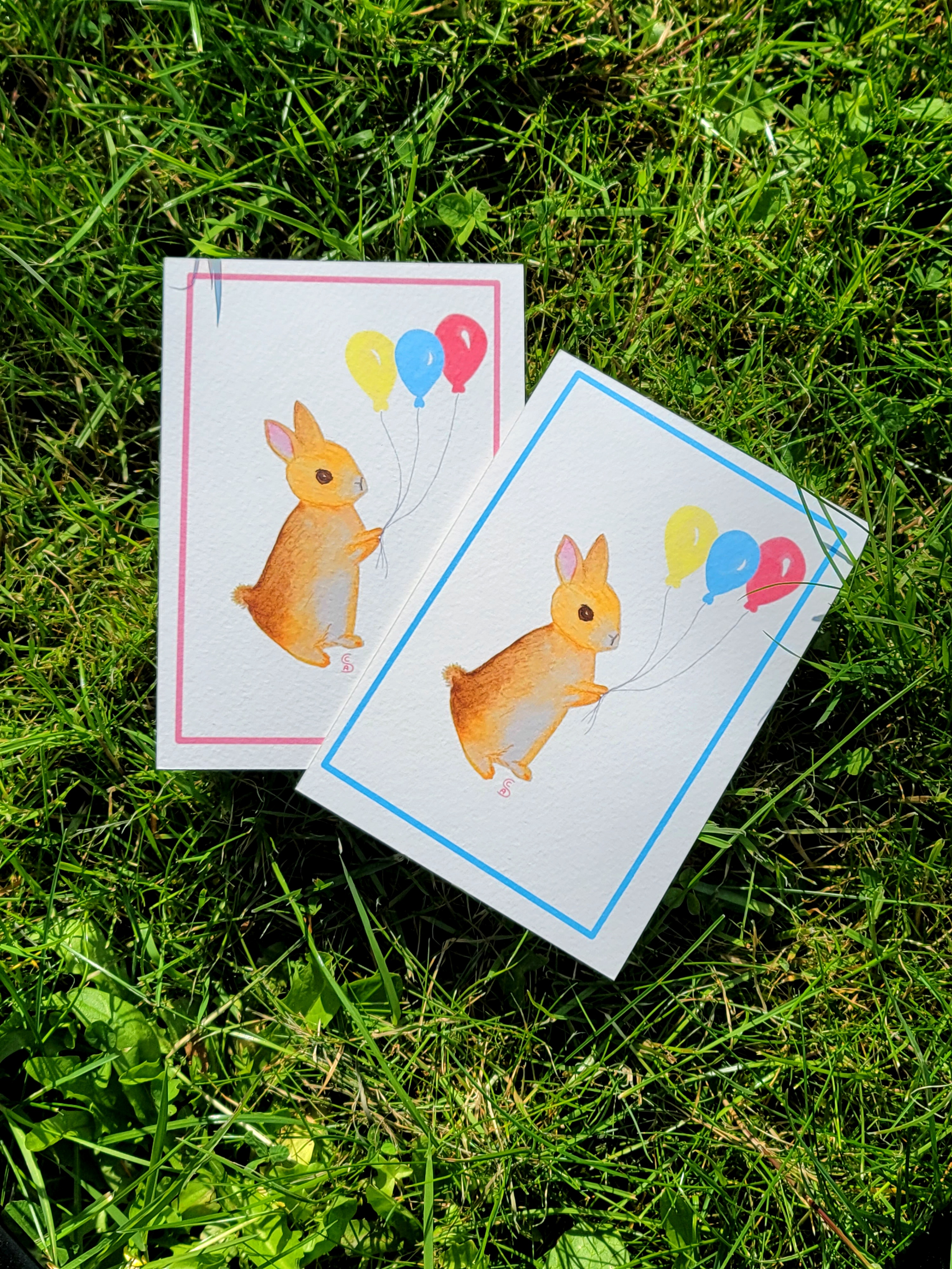 Rabbit with balloons card