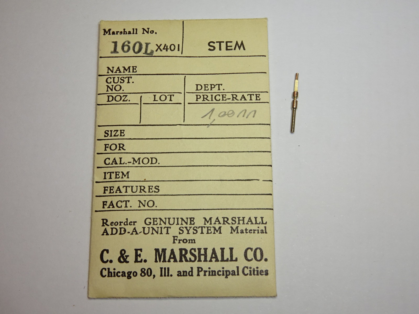 Revue 59 winding stem Vertex WWW Dirty Dozen (thread 100) / Marshall 160L