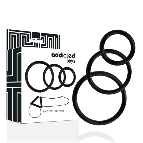 ENSEMBLE D'ANNEAUX POUR PÉNIS NOIR - ADDICTED TOYS