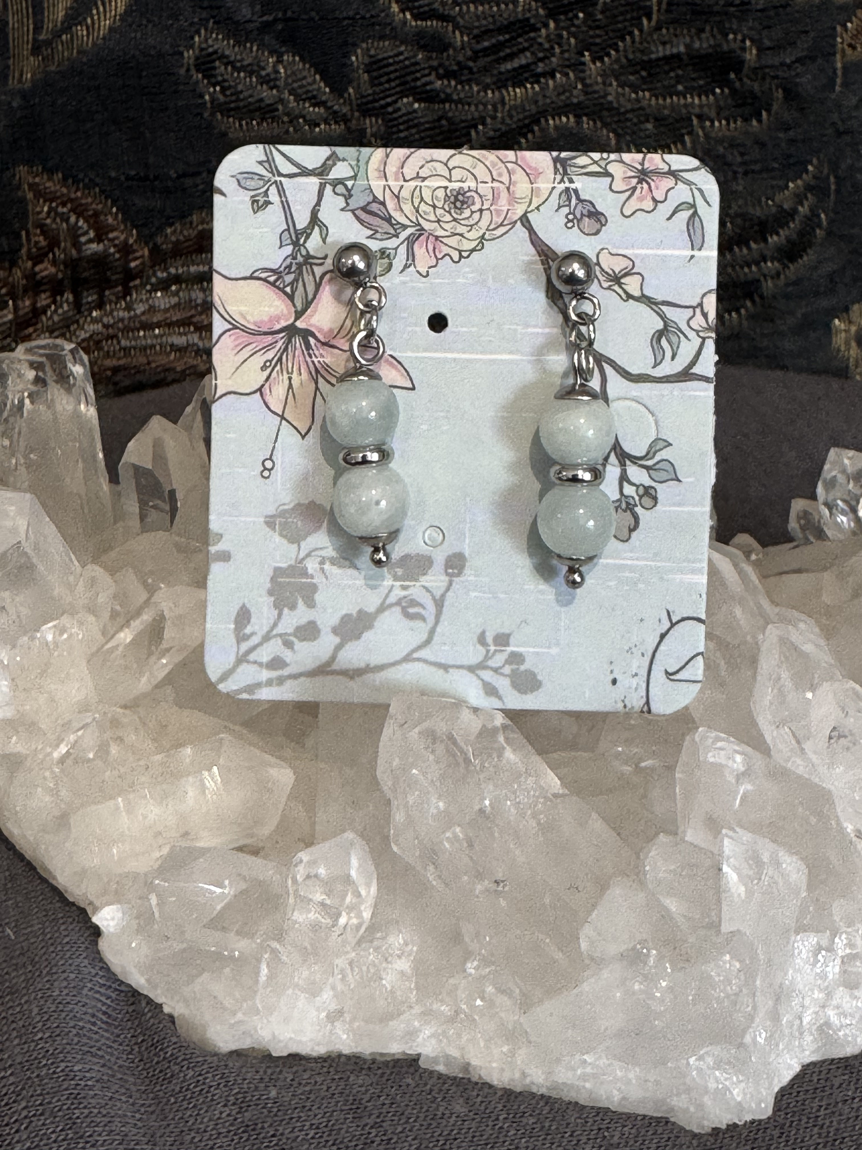 Boucles d'oreilles "Larmes du Phoenix" en Aigue-marine