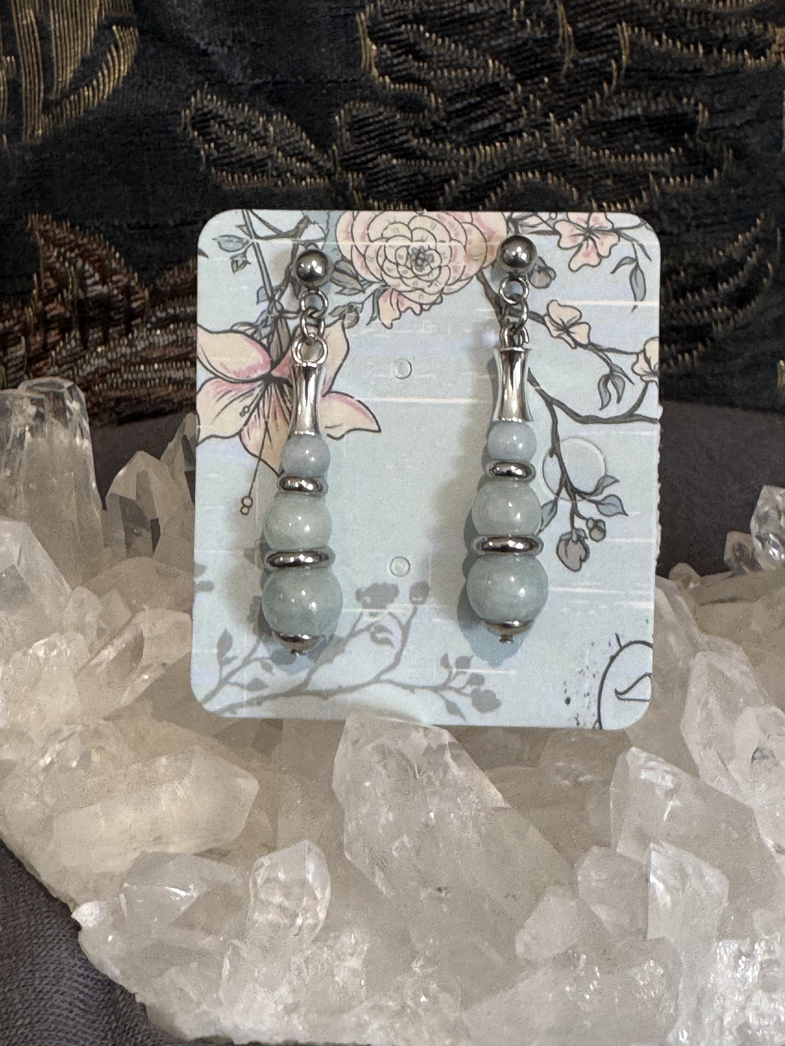 Boucles d'oreilles "Echo de Gaïa" en Aigue-marine