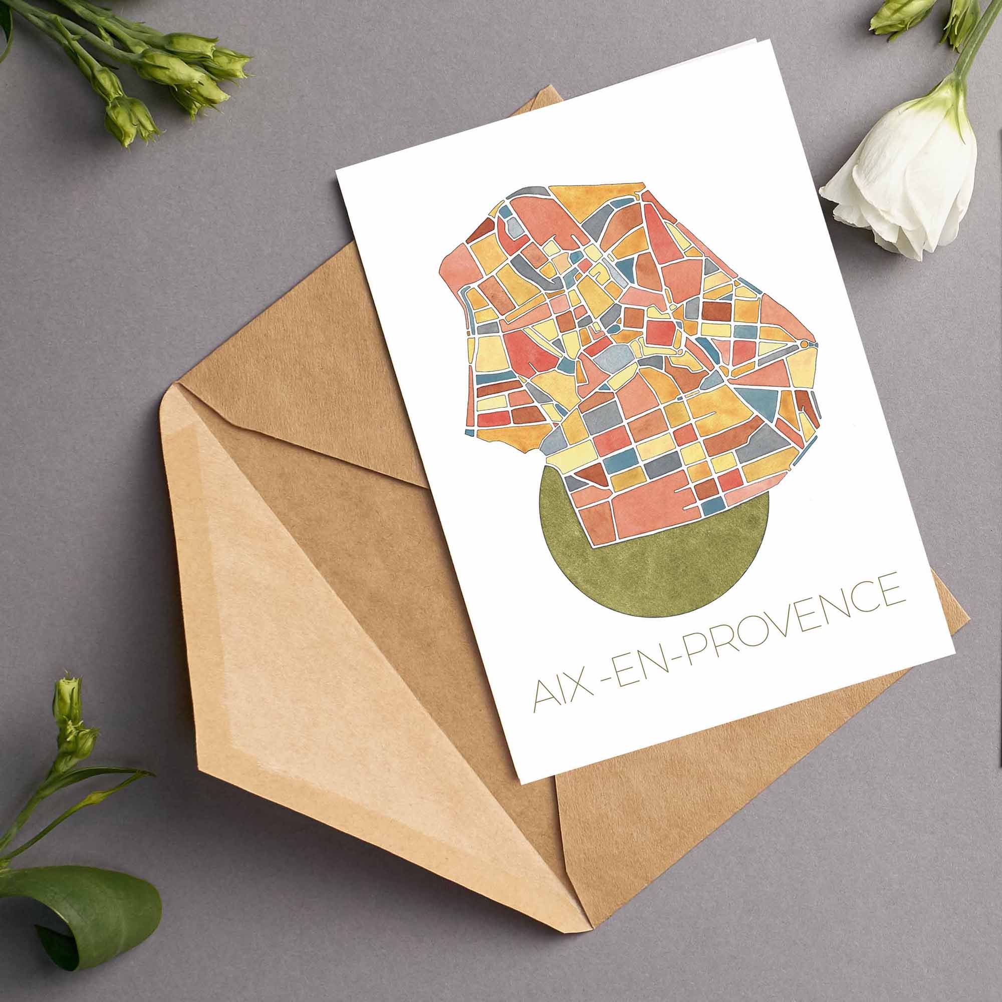 Carte postale double Aix-en-Provence