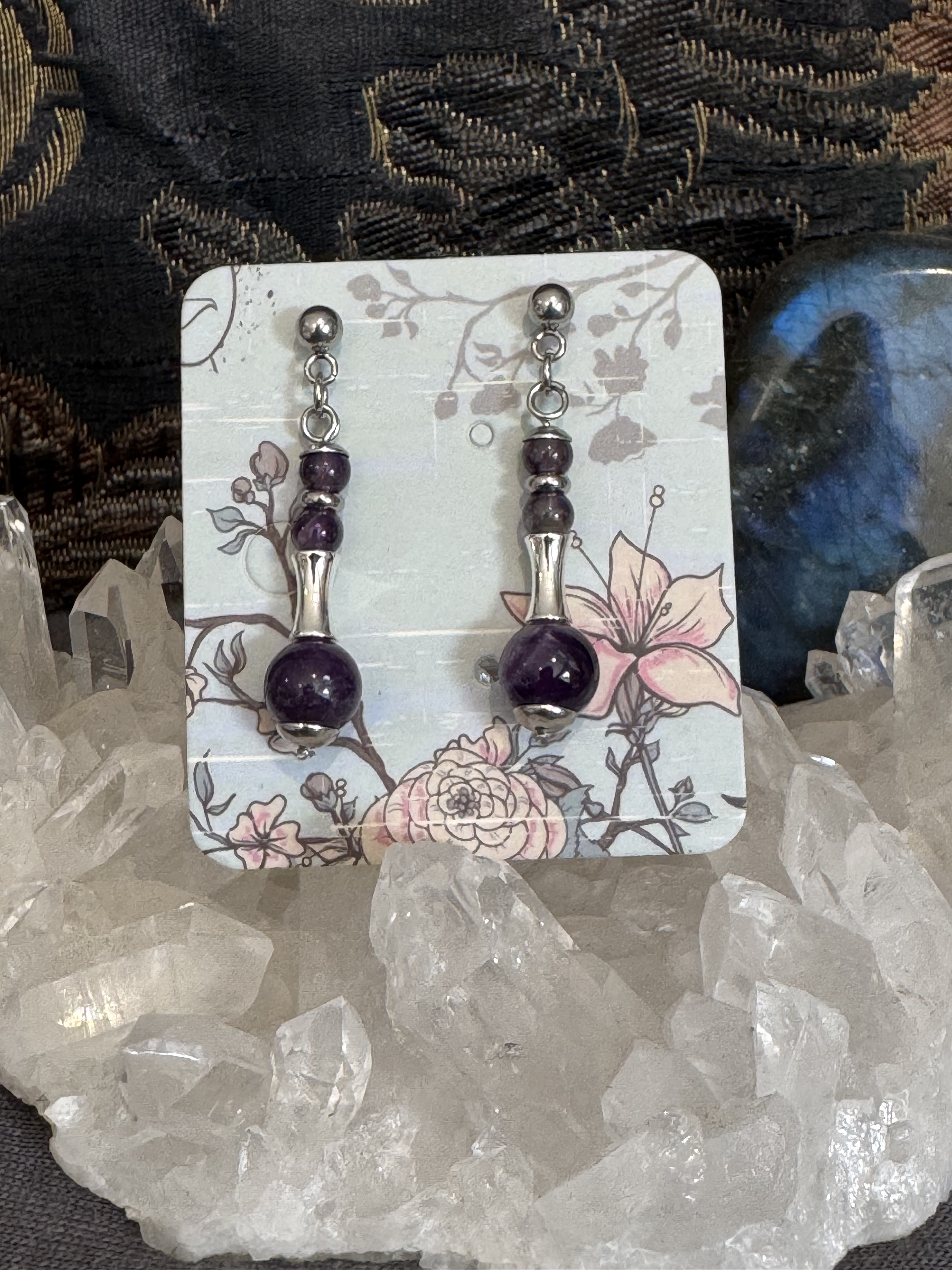 Boucles d'oreilles "Vibration Minérale" en Améthyste