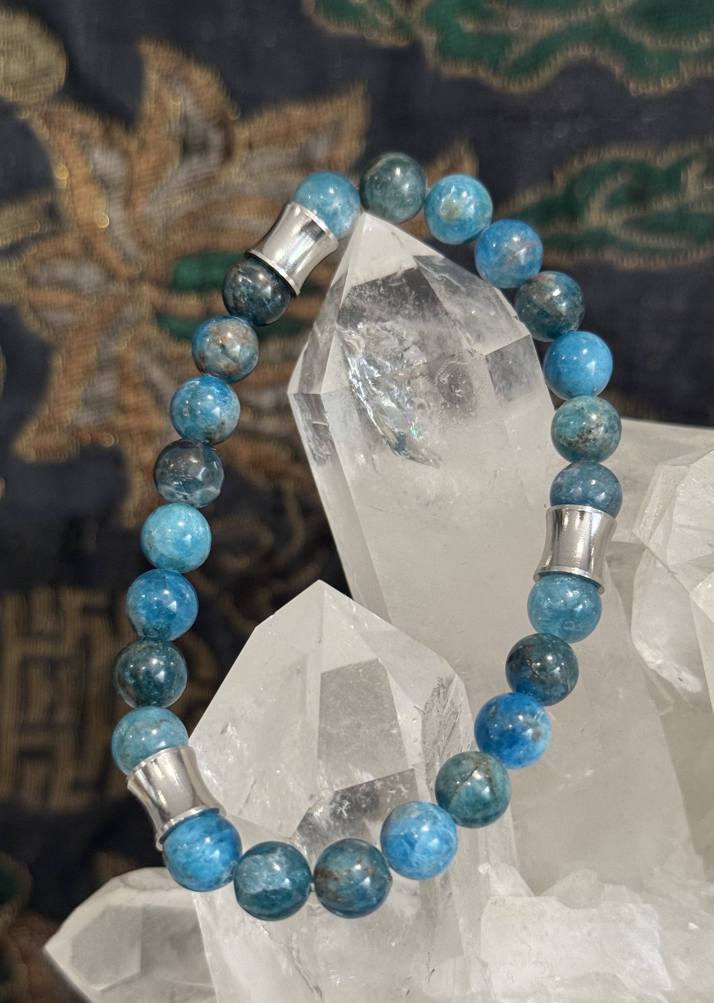 Bracelet "Aura du Phoenix" en Apatite Bleu