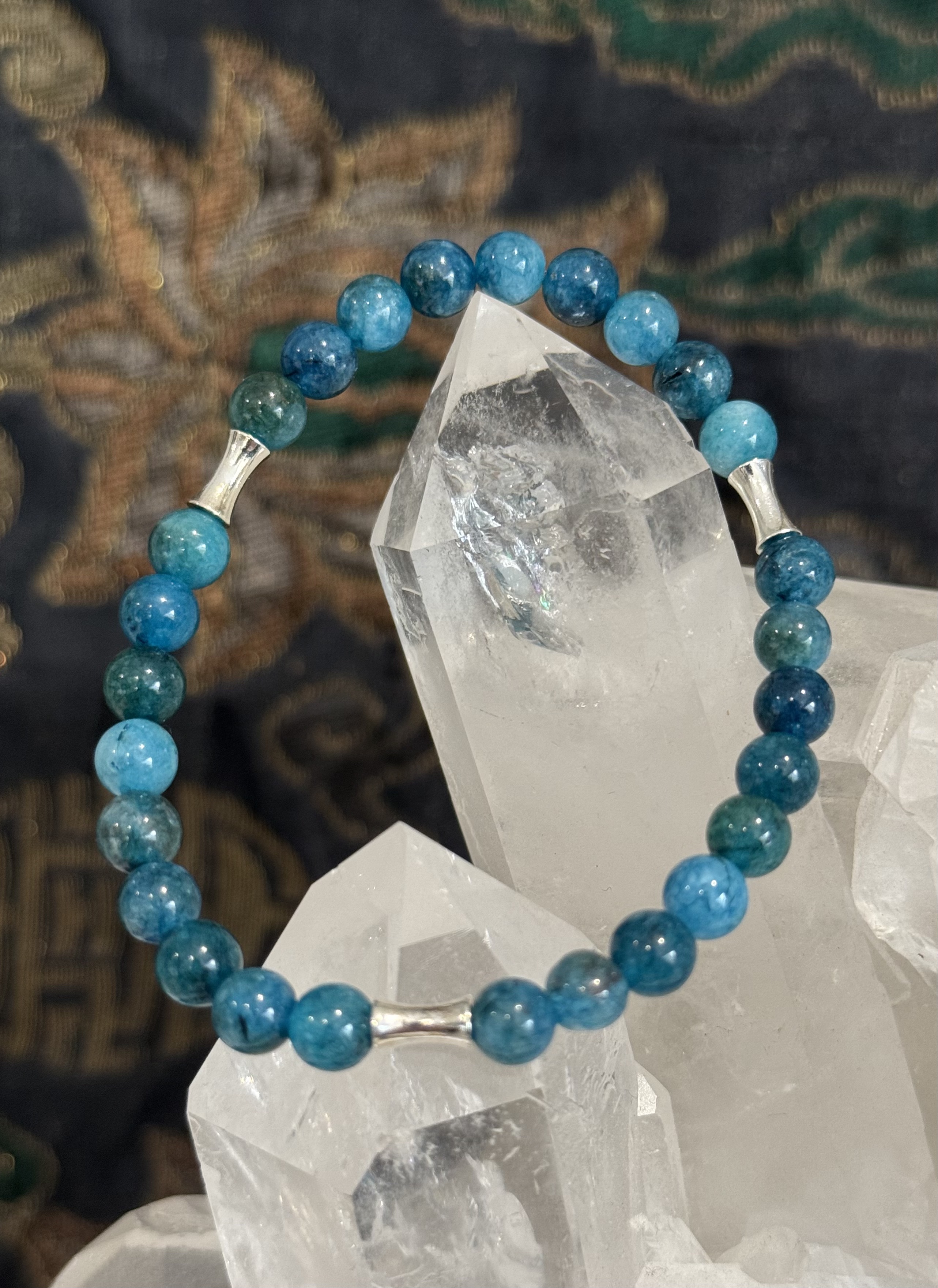 Bracelet "Vibration Minérale" en Apatite Bleu