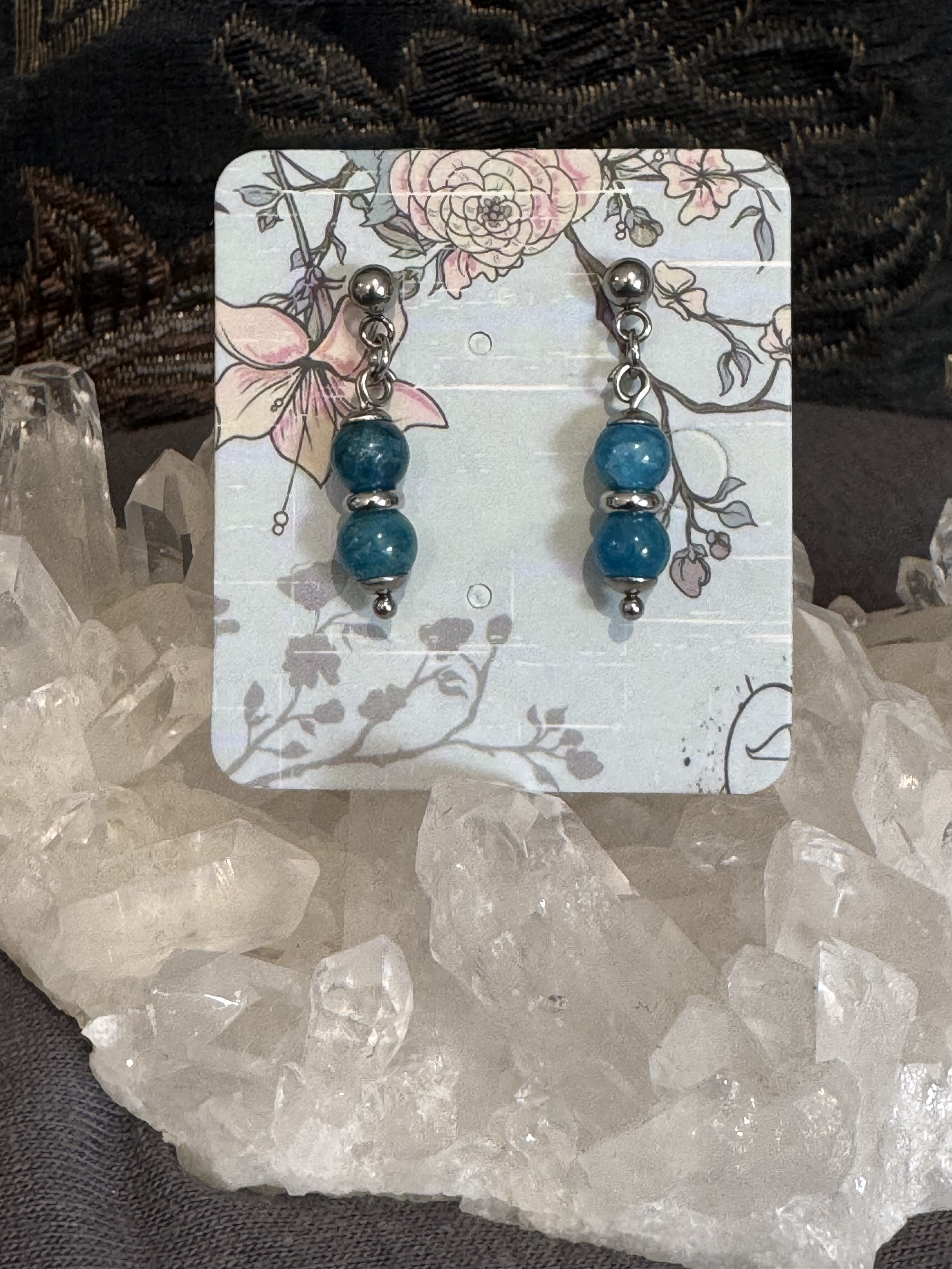 Boucles d'oreilles "Larmes du Phoenix" en Apatite
