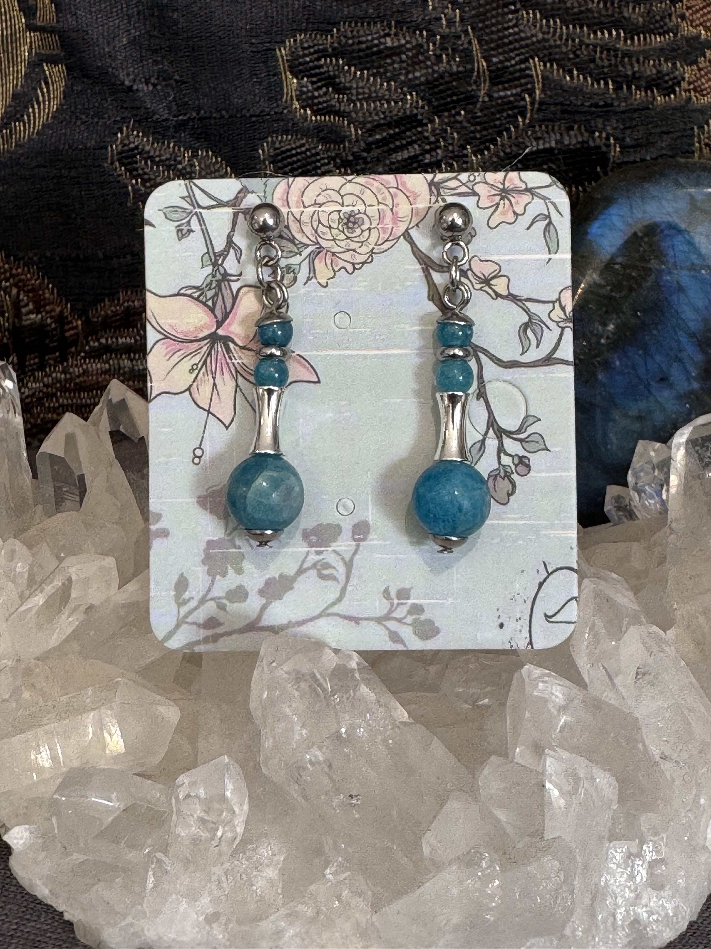 Boucles d'oreilles "Vibration Minérale" en Apatite