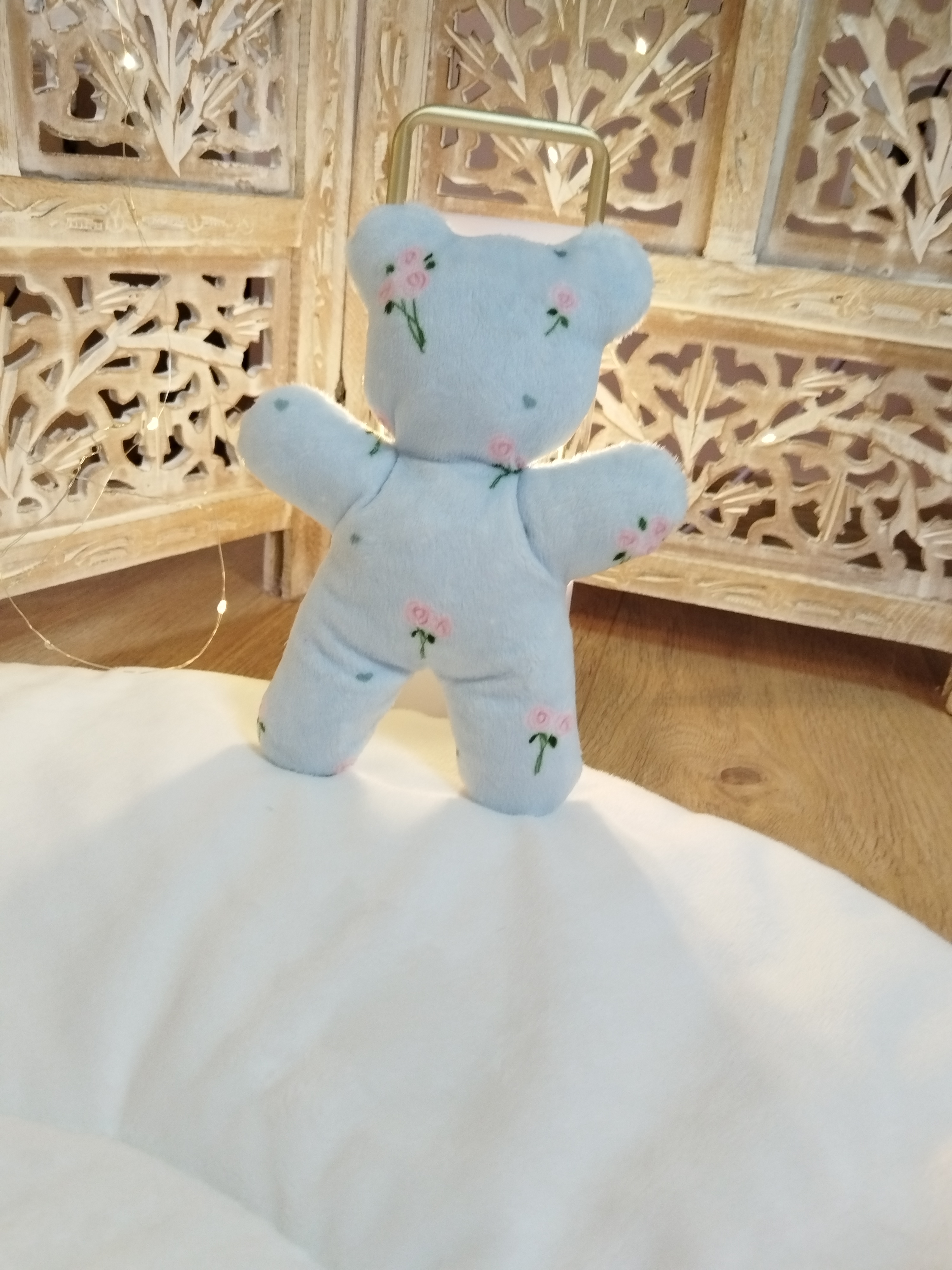 Jouet Ourson Aurore en Fleur Bleu