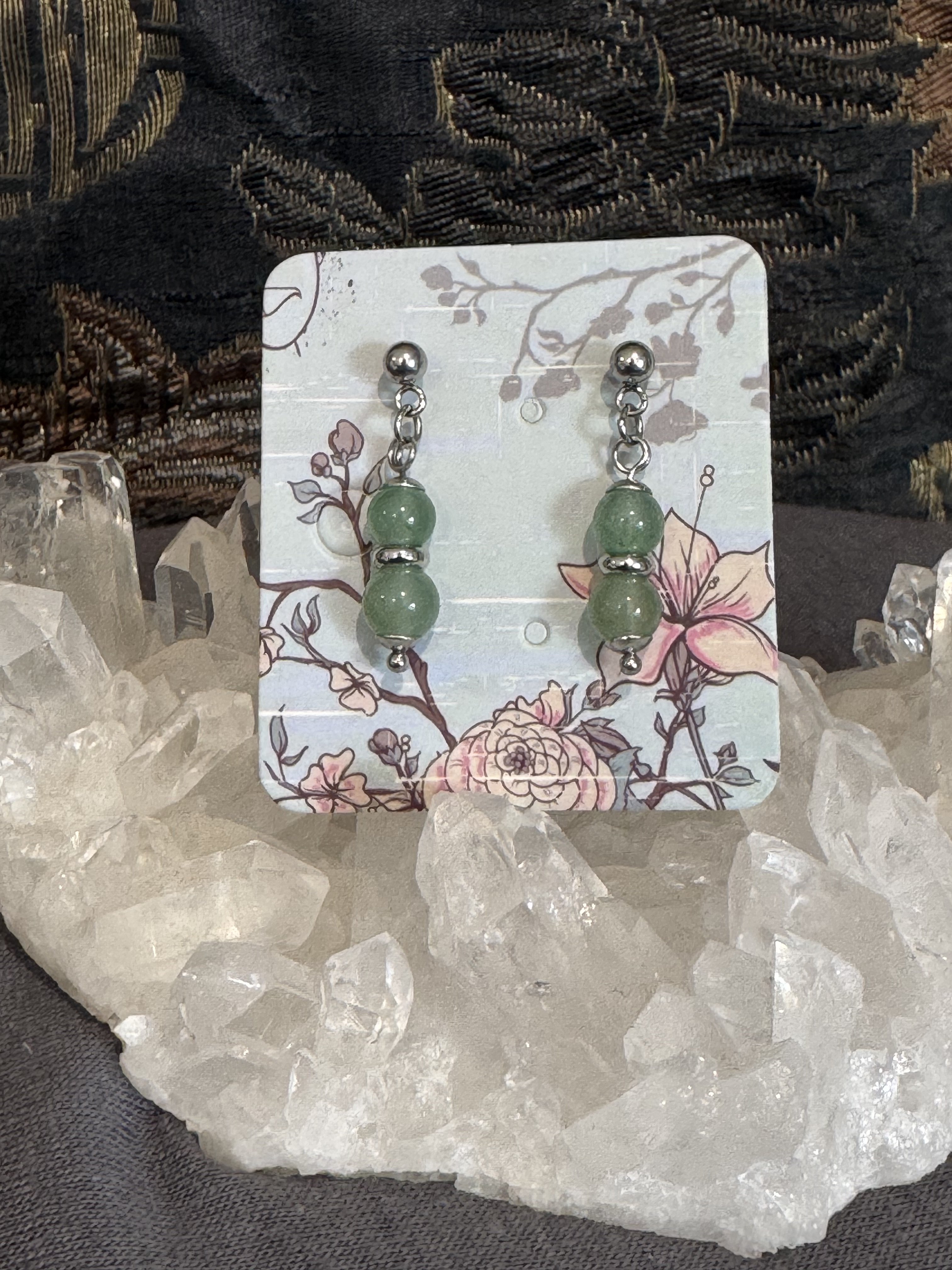 Boucles d'oreilles "Larmes du Phoenix" en Aventurine