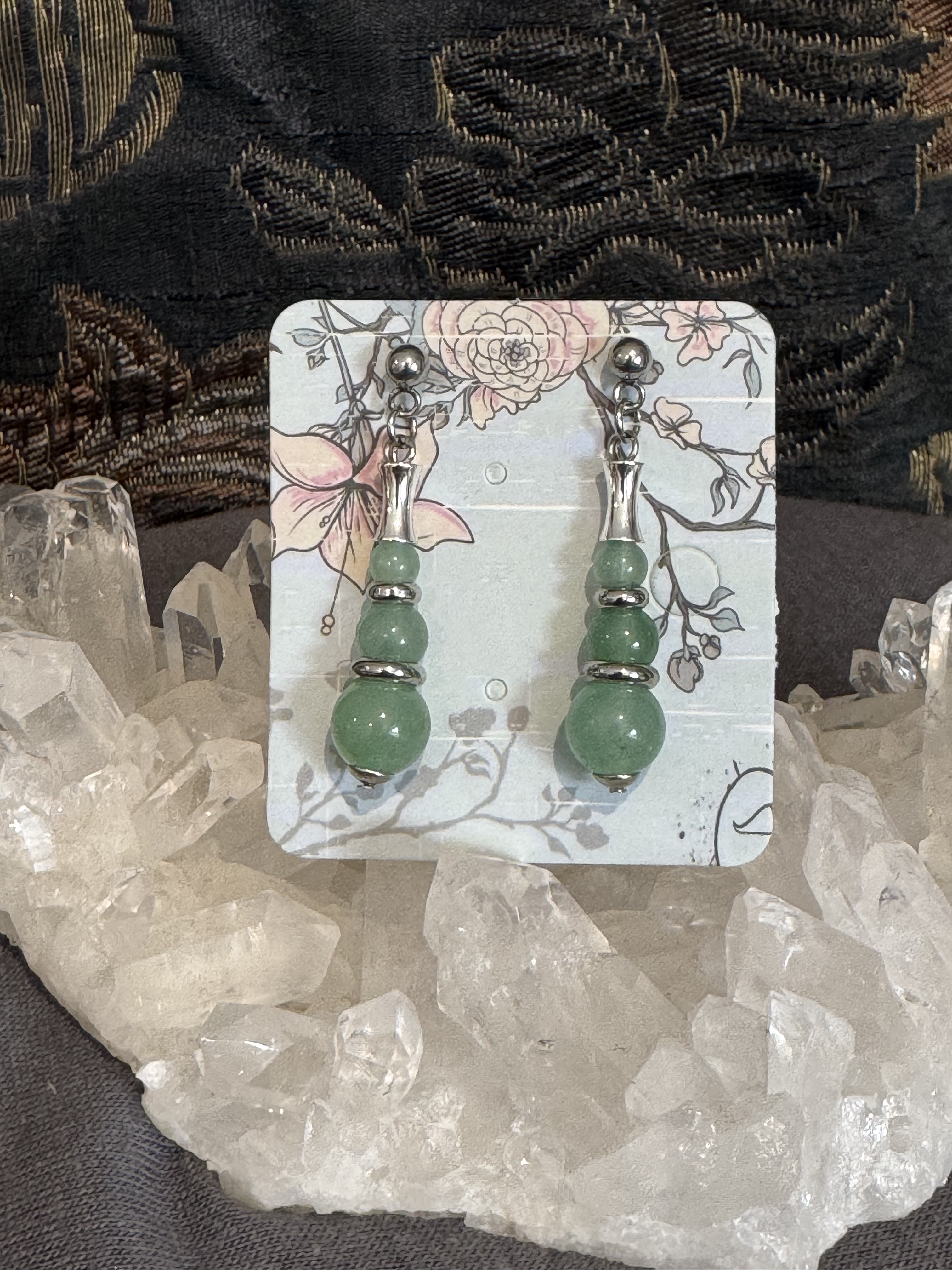 Boucles d'oreilles "Echo de Gaïa" en Aventurine