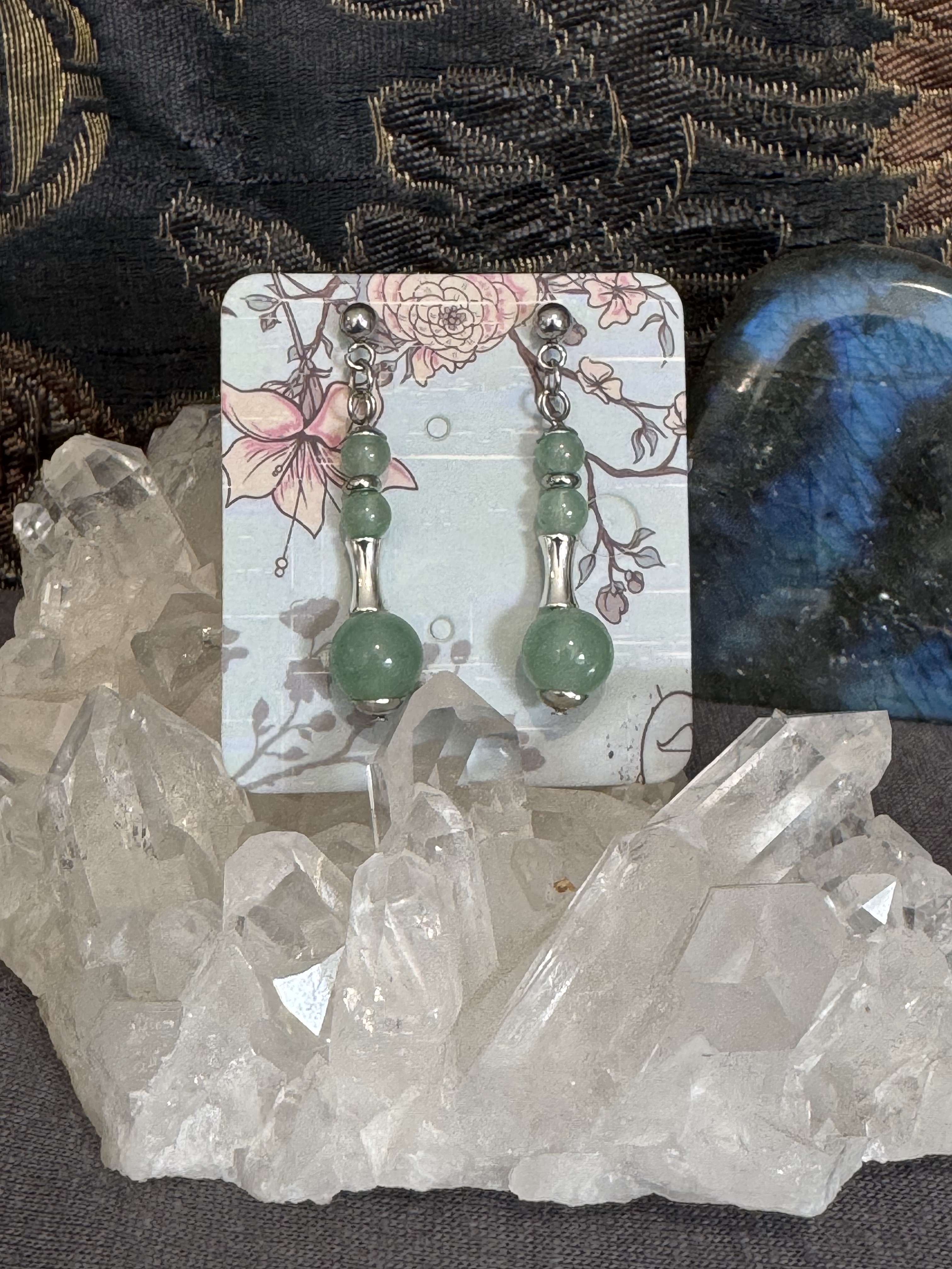 Boucles d'oreilles "Vibration Minérale" en Aventurine