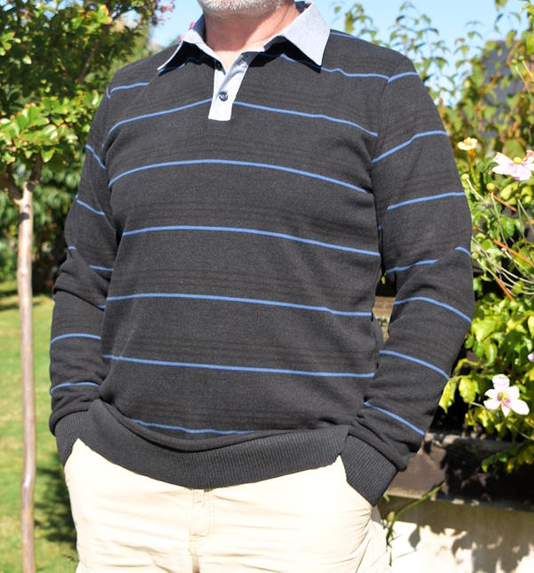 Polo rayé homme âgée