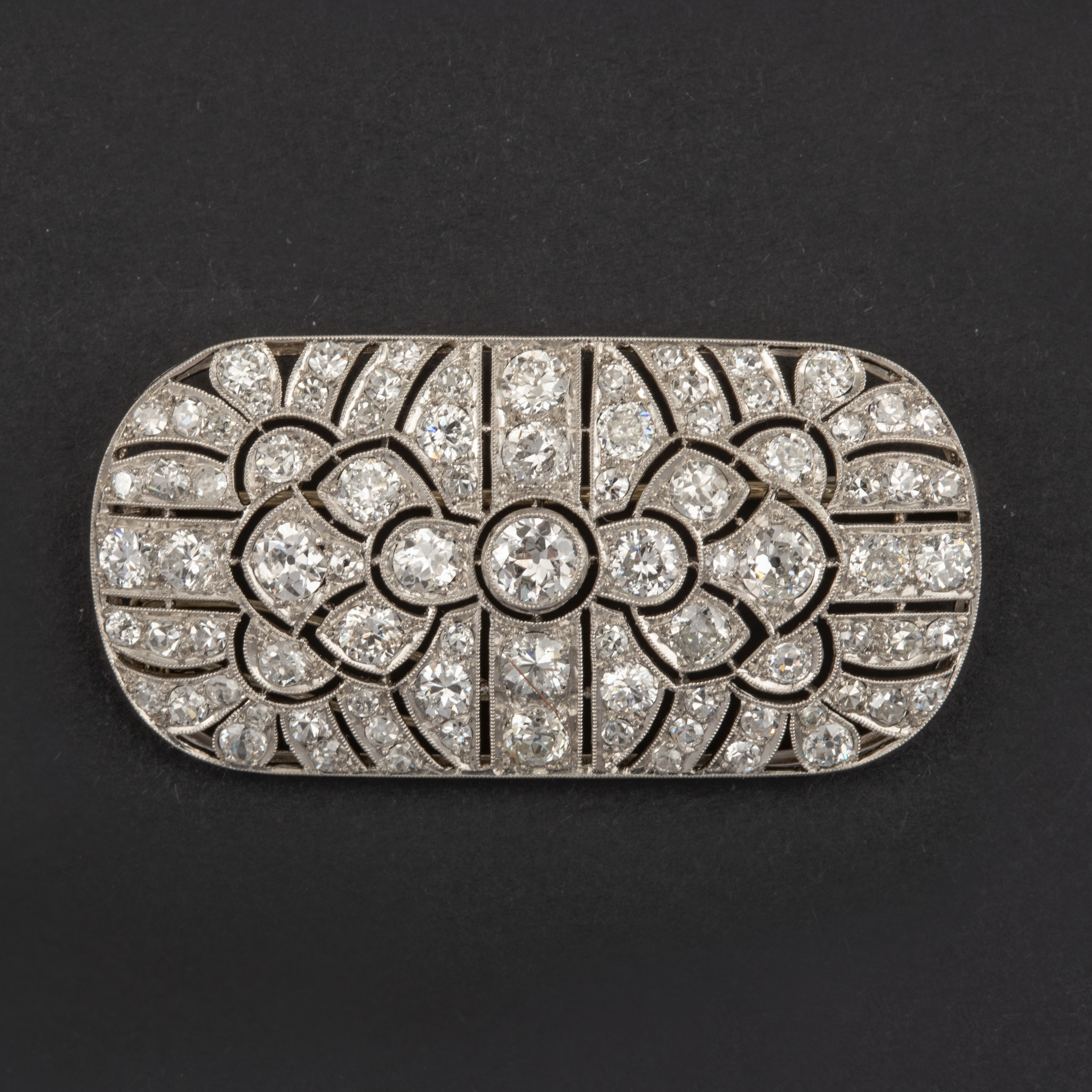 Broche Plaque Art Deco Diamants