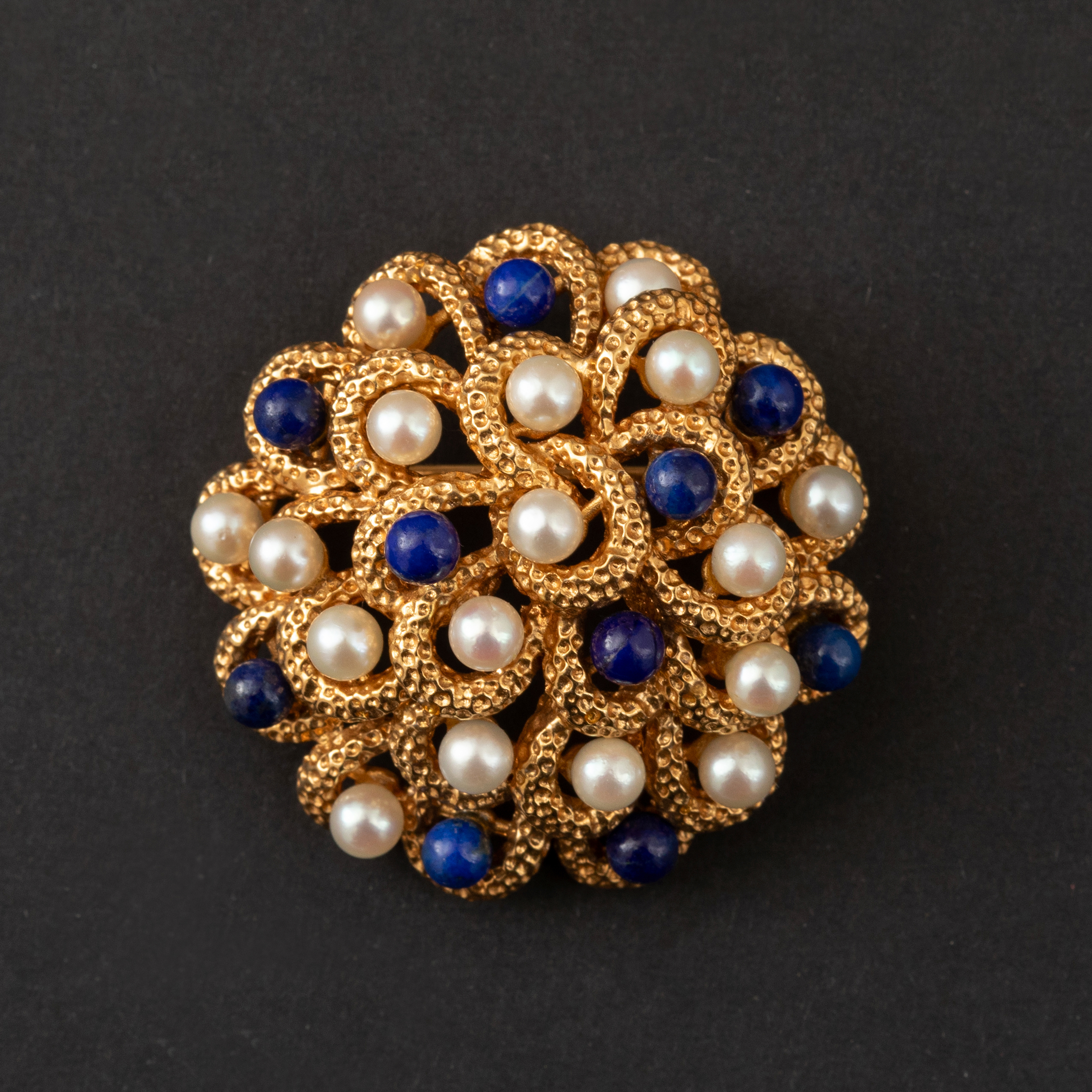 Lapis & Pearls Delicate Flower