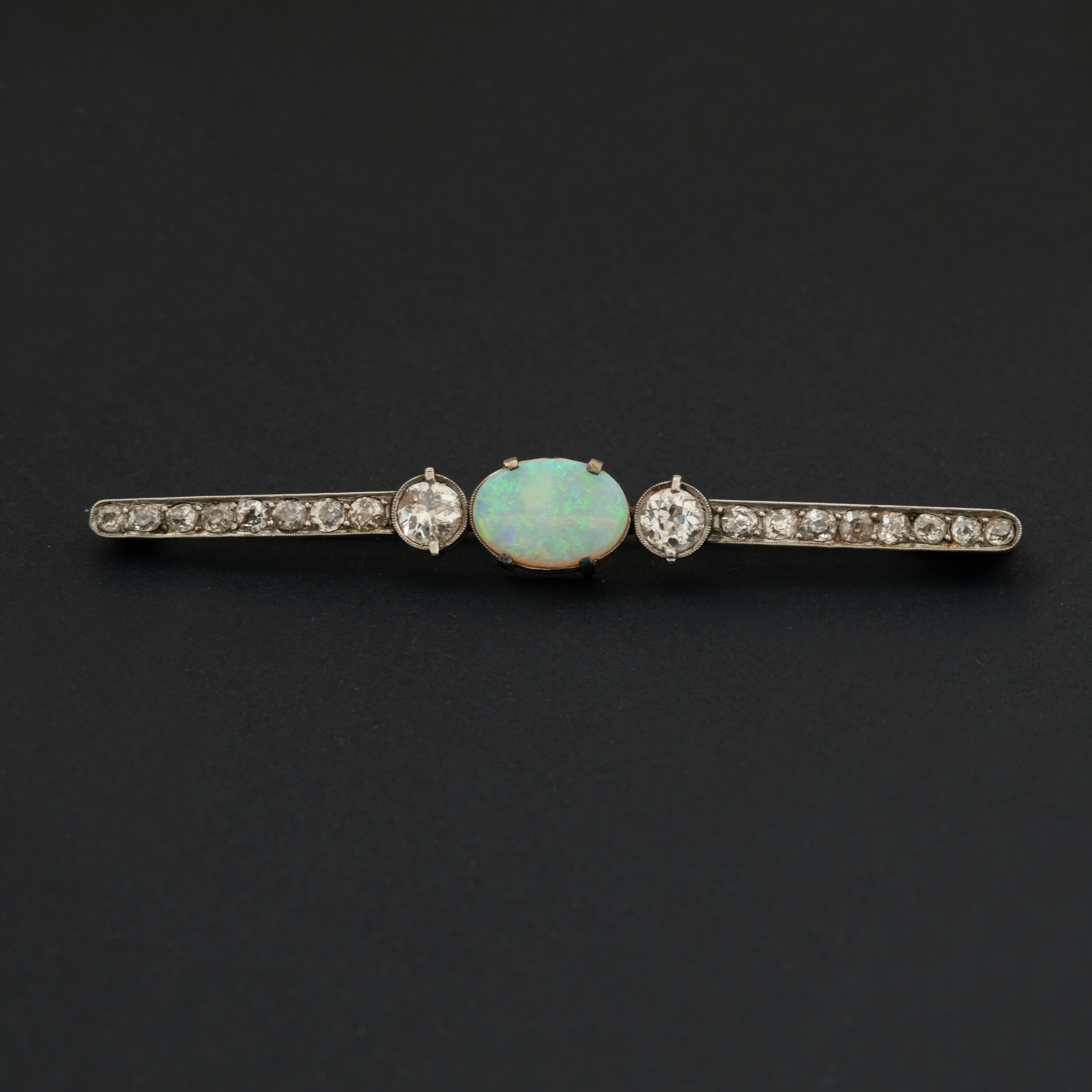 Antique Barrette With Diamonds & Coral
