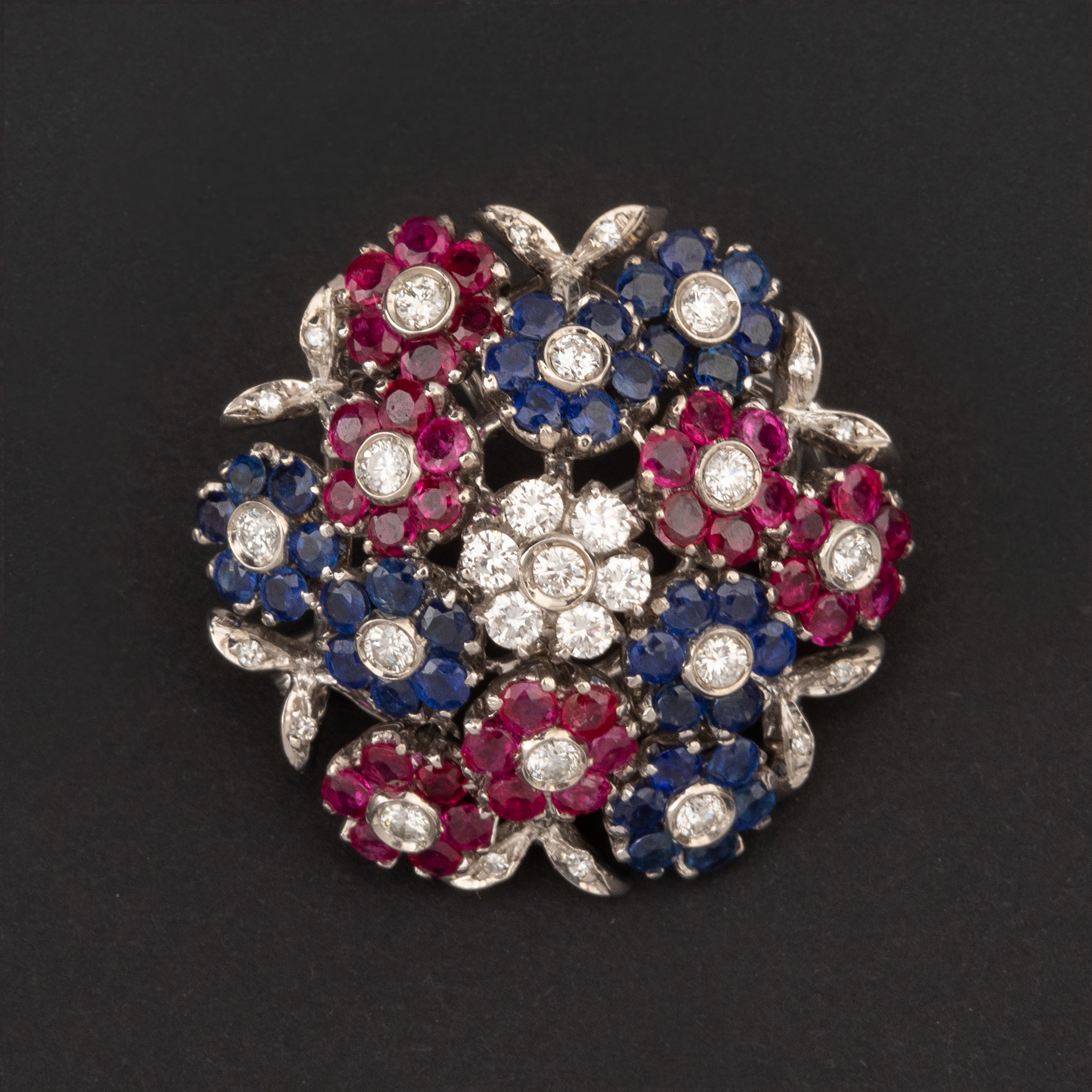Broche Fleurs Mobiles Pierres Précieuses
