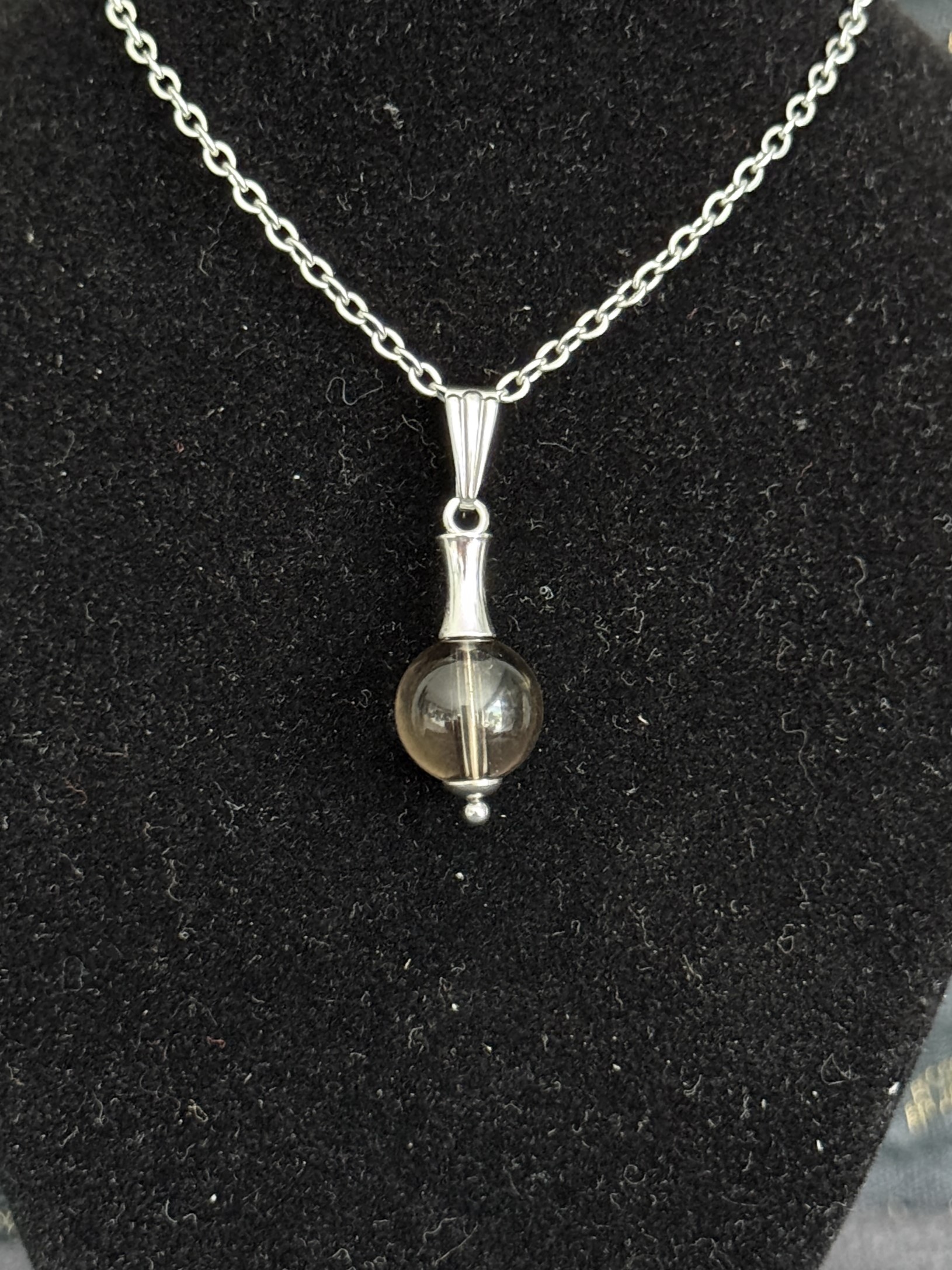 Pendentif "Vibration Minérale" en Quartz Fumé