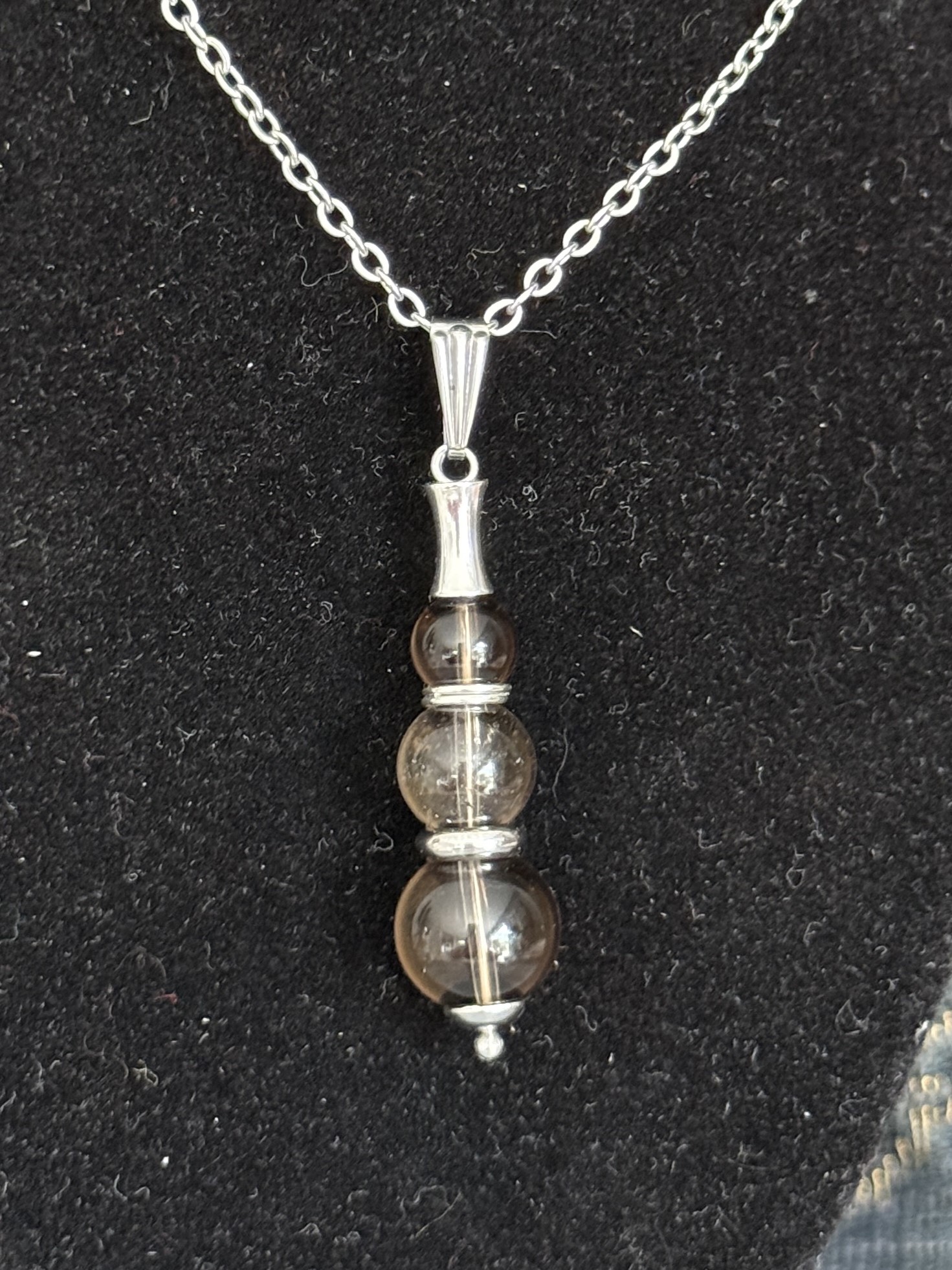 Pendentif "Echo de Gaïa" en Cristal fumé