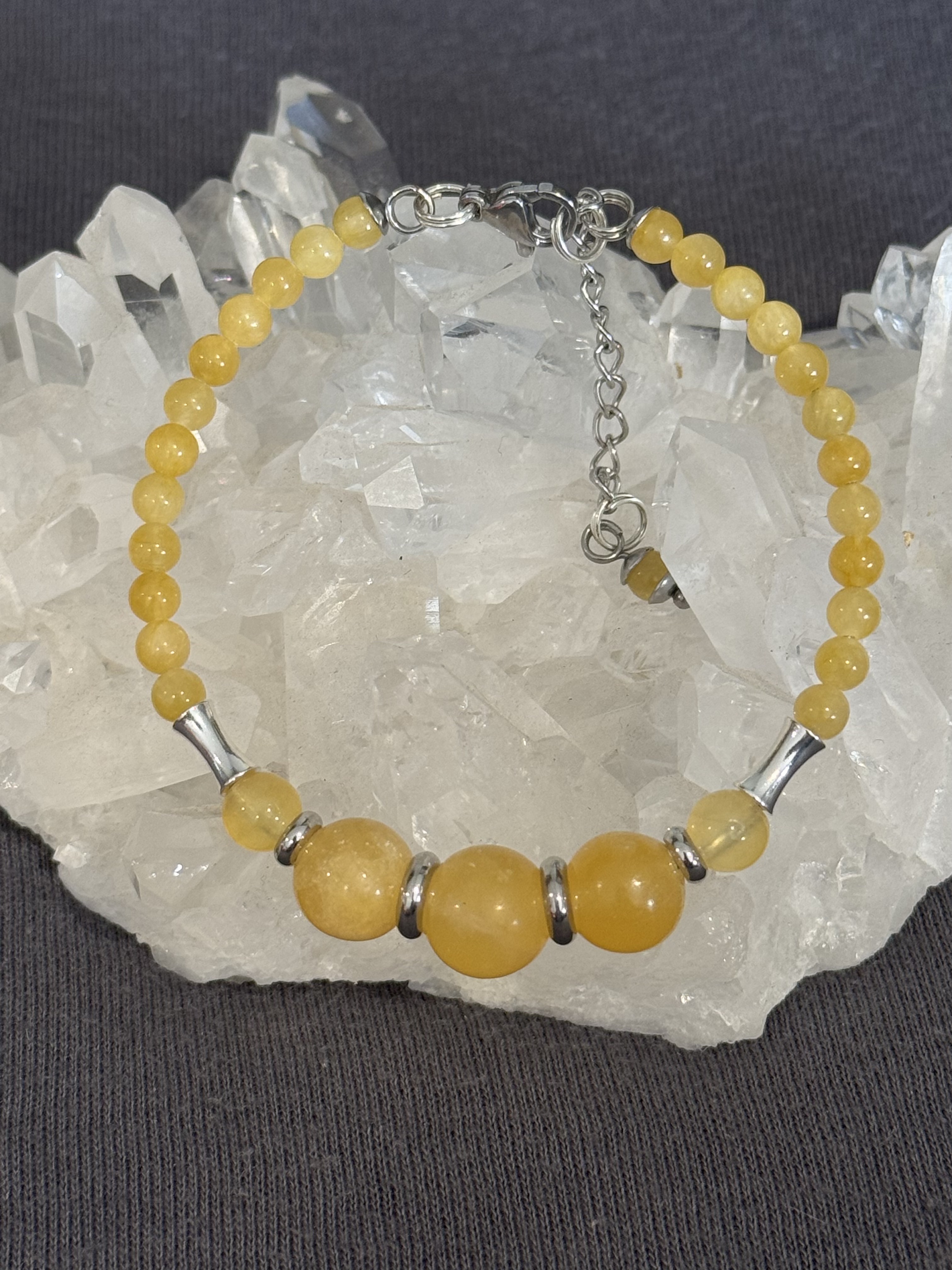 Bracelet "Echo de Gaïa" en Calcite Orange