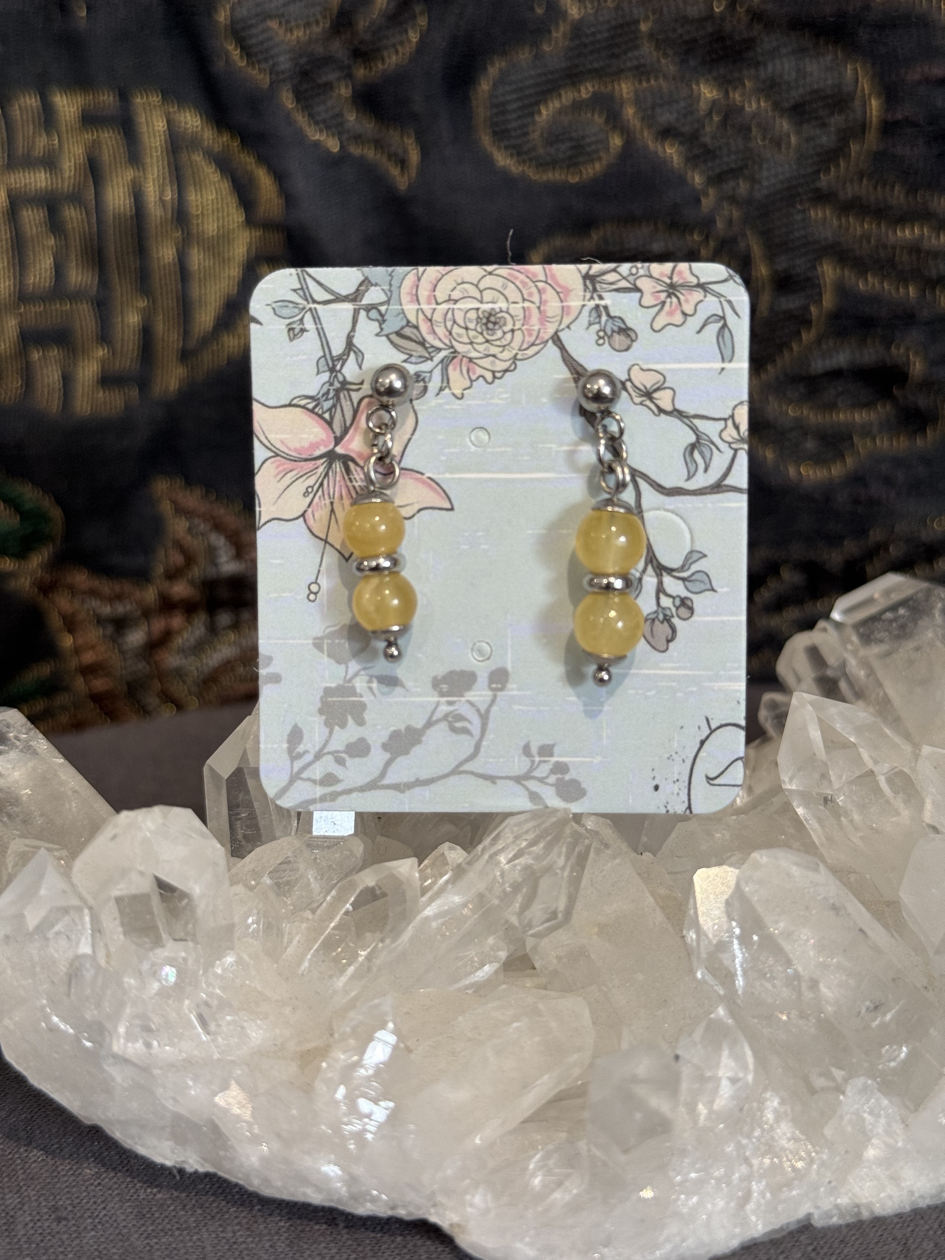 Boucles d'oreilles "Larmes du Phoenix" en Calcite orange