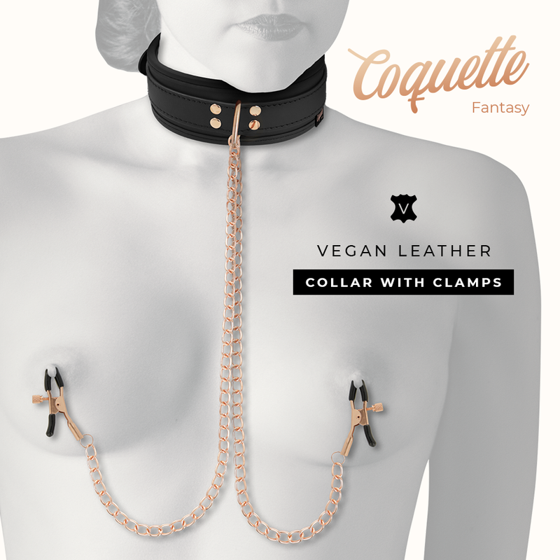 Collier avec pinces tétons - Coquette