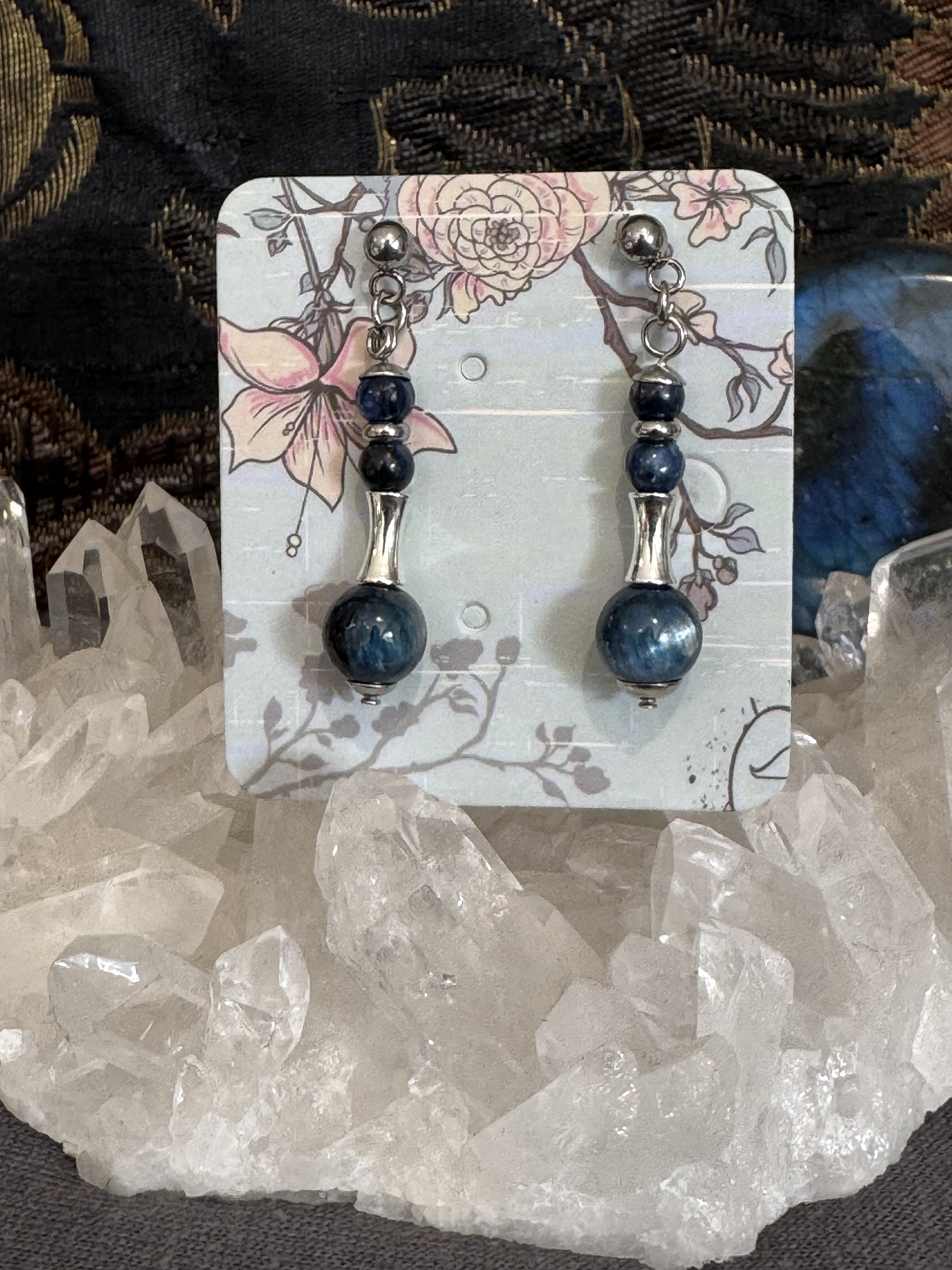 Boucles d'oreilles "Vibration Minérale" en Cyanite