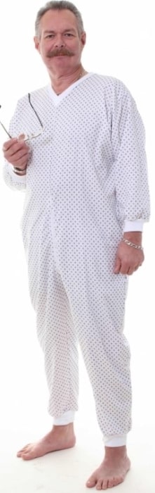 Pyjama Intégral Médical Hiver Unisexe En Coton Interlock 220g – Grenouillère Adulte Chaud Avec Zip Dos – Pour Seniors Et Soins Gériatriques (Fabriqué En Italie)