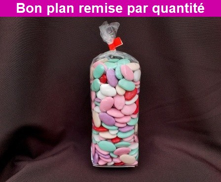 Dragée déclassé pas cher ▶ Au chocolat couleurs assorties