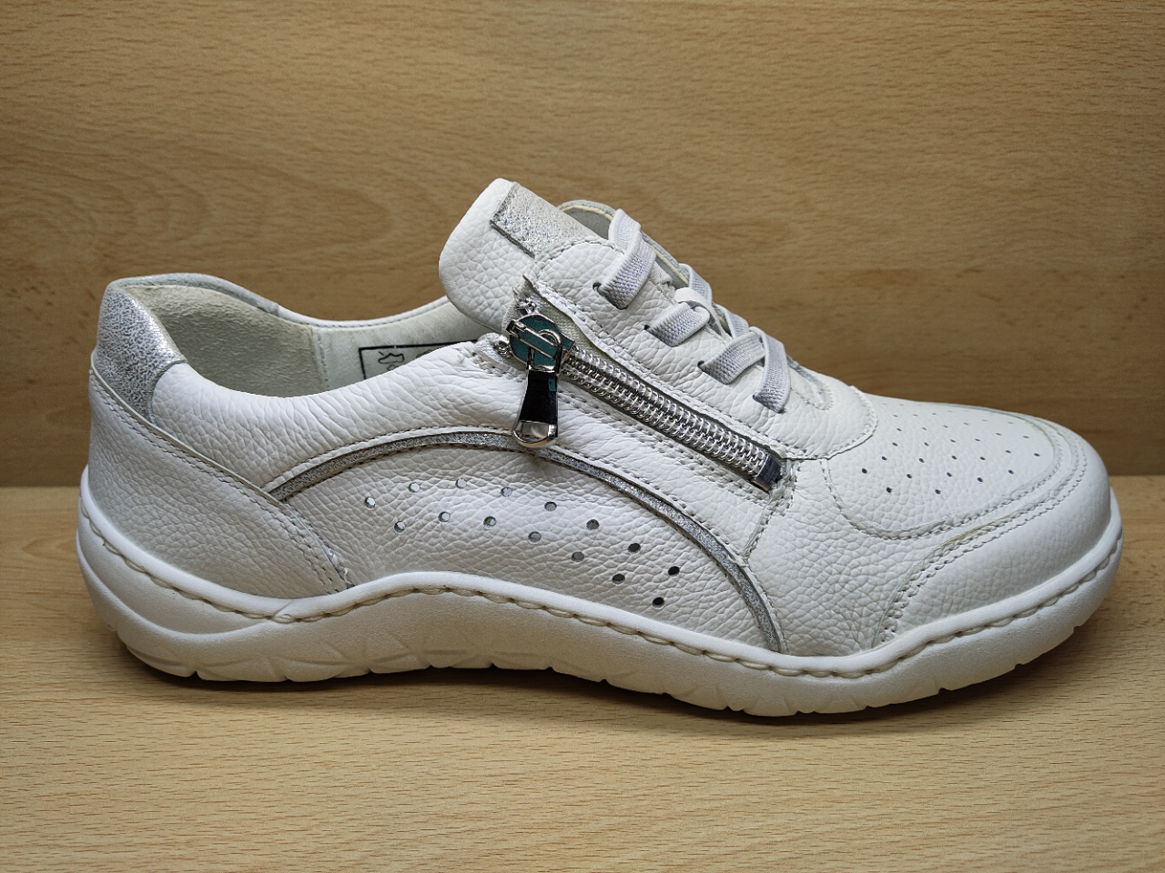 Chaussure à lacets + zip WALDLAUFER Blanc