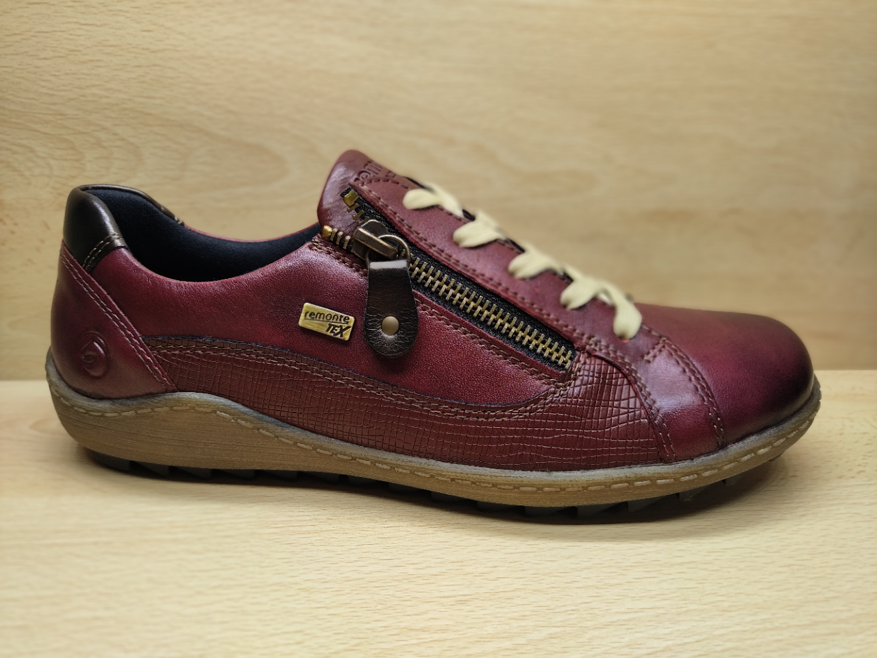 📌 Chaussure à lacets + zip REMONTE Rouge 