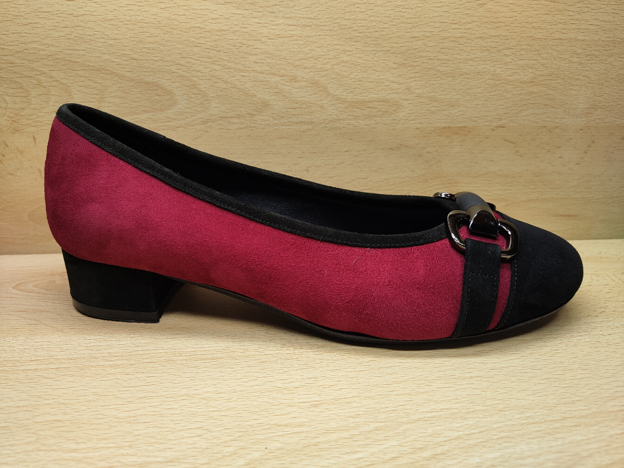 📌Escarpin YAN BASSY Nubuck Bordeaux & Noir