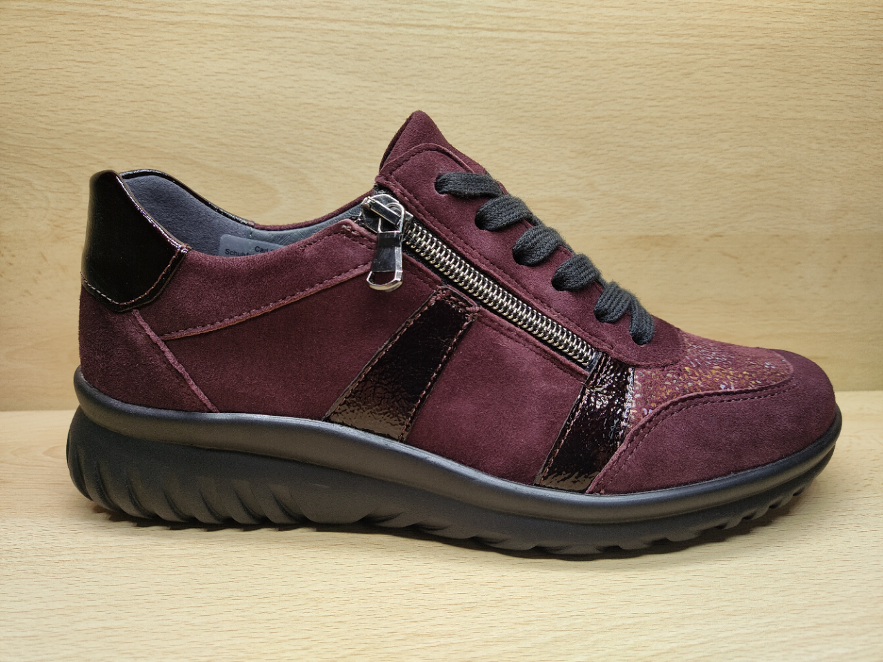 📌 SEMLER Chaussure à lacets + zip Lena Stretch Cassis