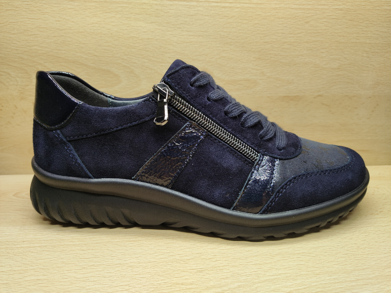 📌 SEMLER Chaussure à lacets + zip Lena Stretch Midnightblue