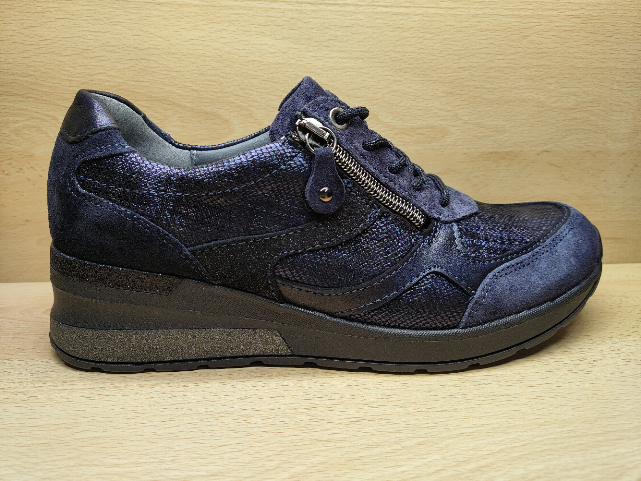 WALD Chaussure à lacets + zip Bleu