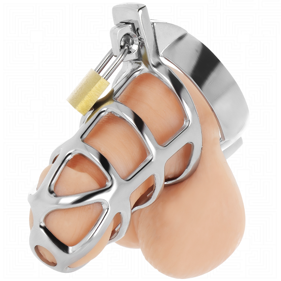 Cage de chasteté en métal Silver Lock avec cadenas
