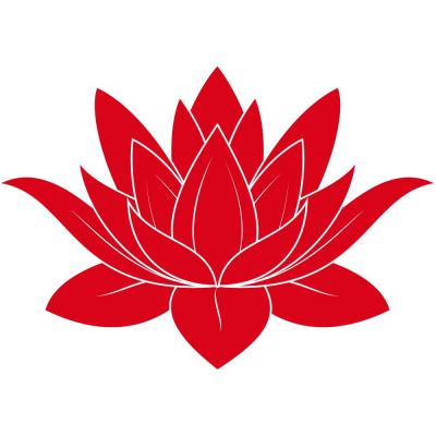 Sticker fleur de lotus rouge 21 x 30 cm 01 copie
