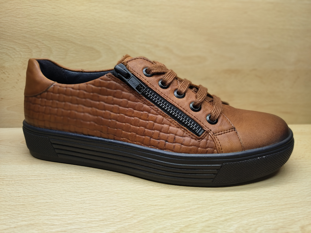 Chaussure à lacets + zip, SOLIDUS Hazel Marron