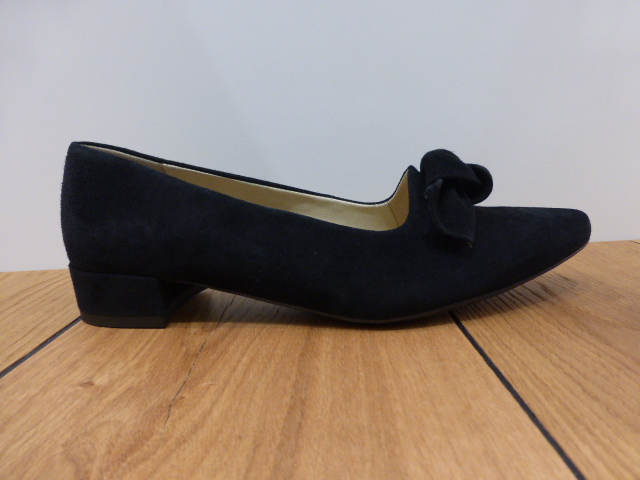 ARA Ballerine velours noir + noeud 