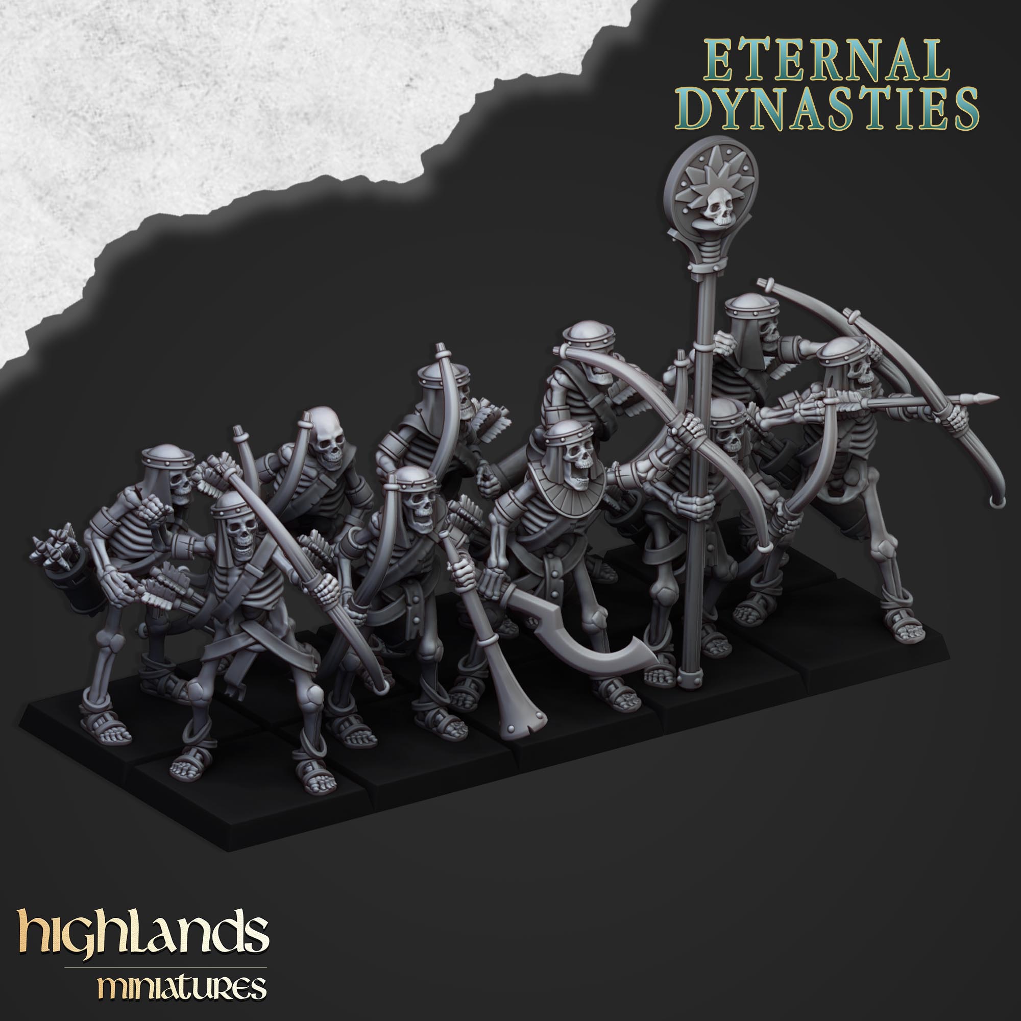 Ancient Skeletons with Bows - Highlands Miniatures