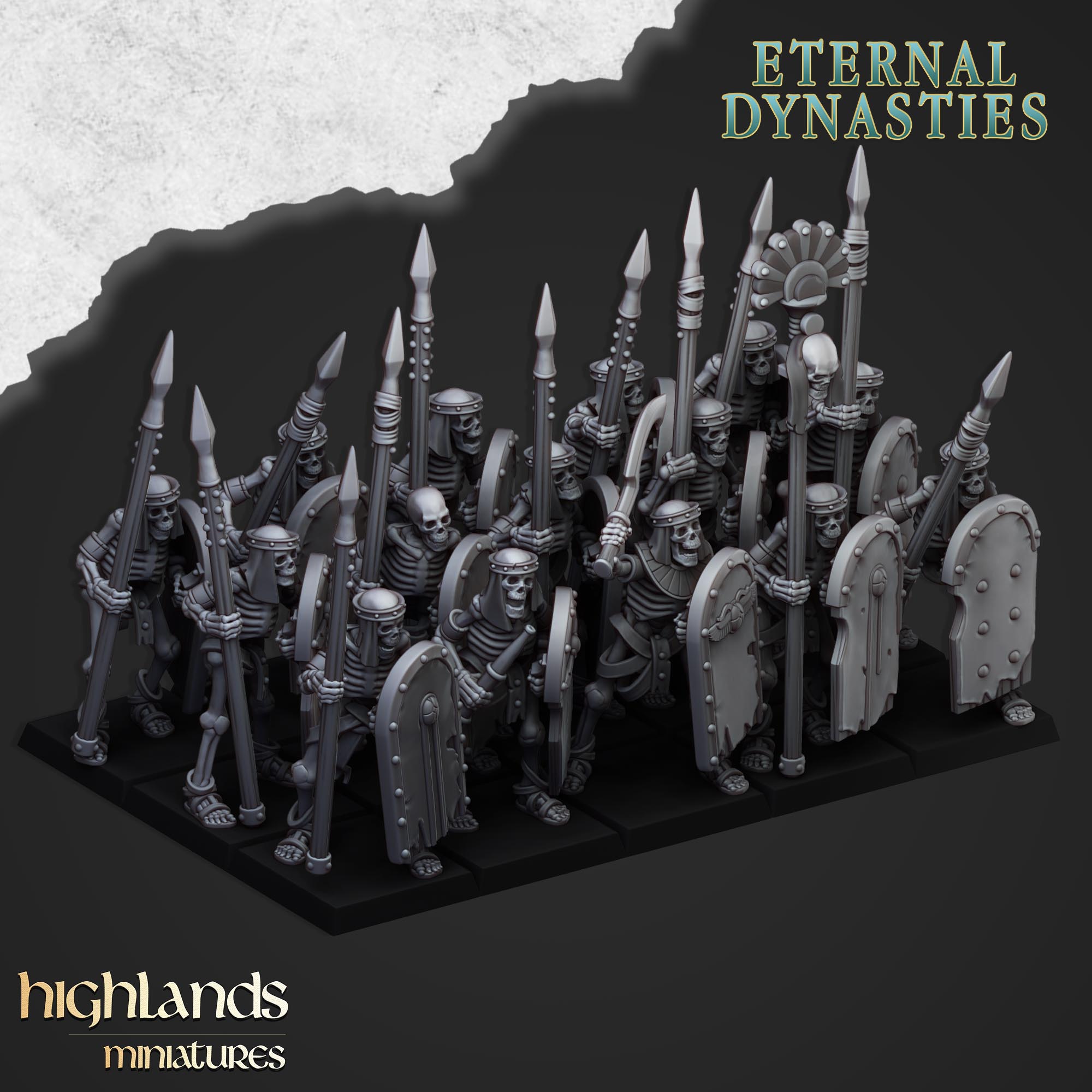 Ancient Skeletons with Hand Weapons - Highlands Miniatures