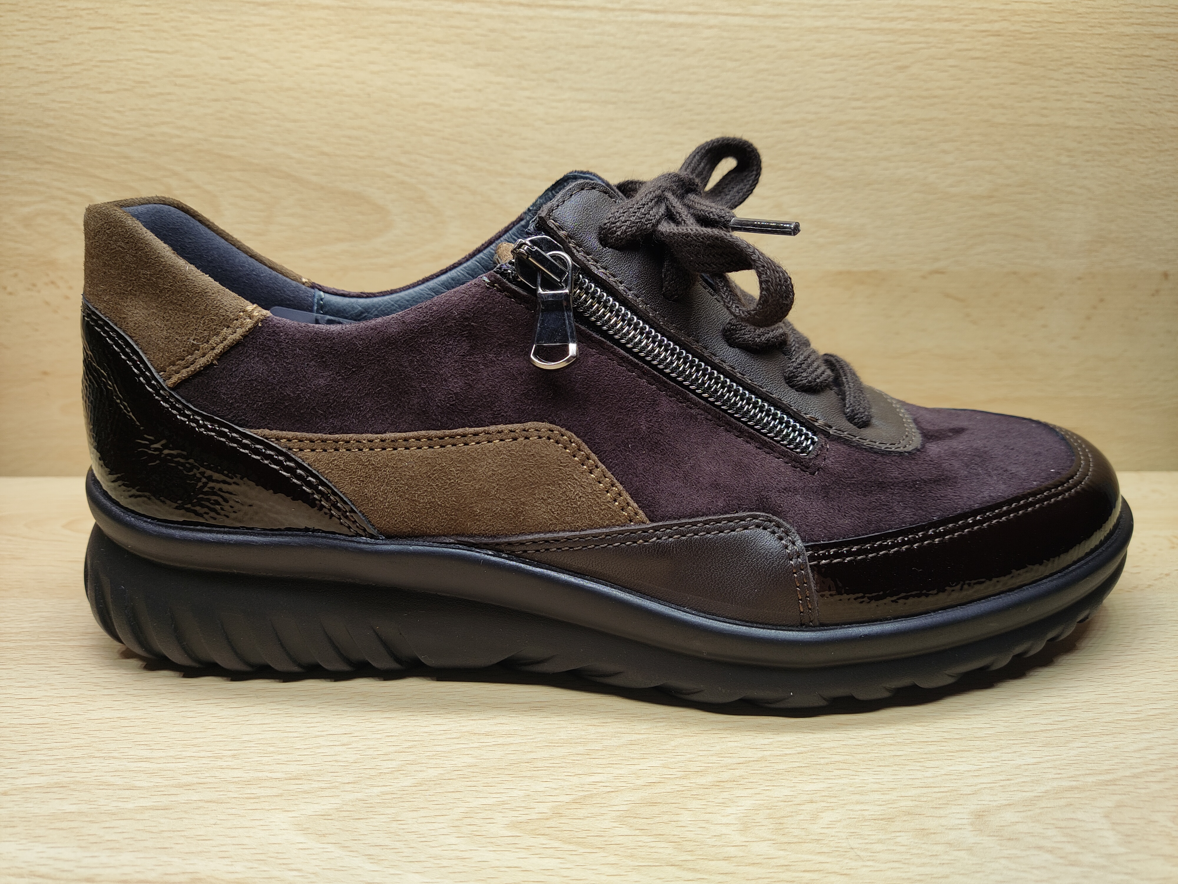 SEMLER Chaussure à lacets + zip lena marron